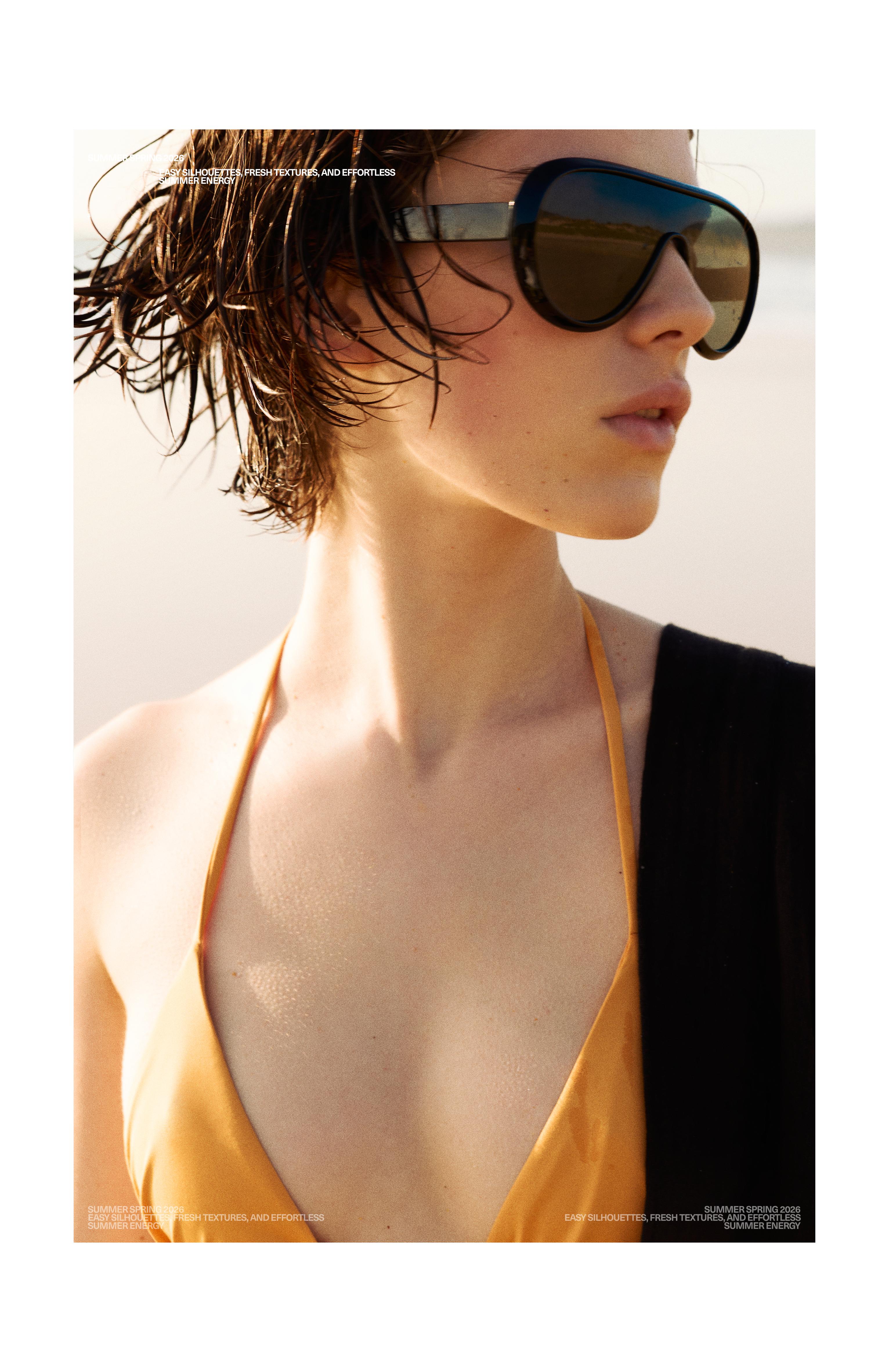 Resin aviator sunglasses — Black