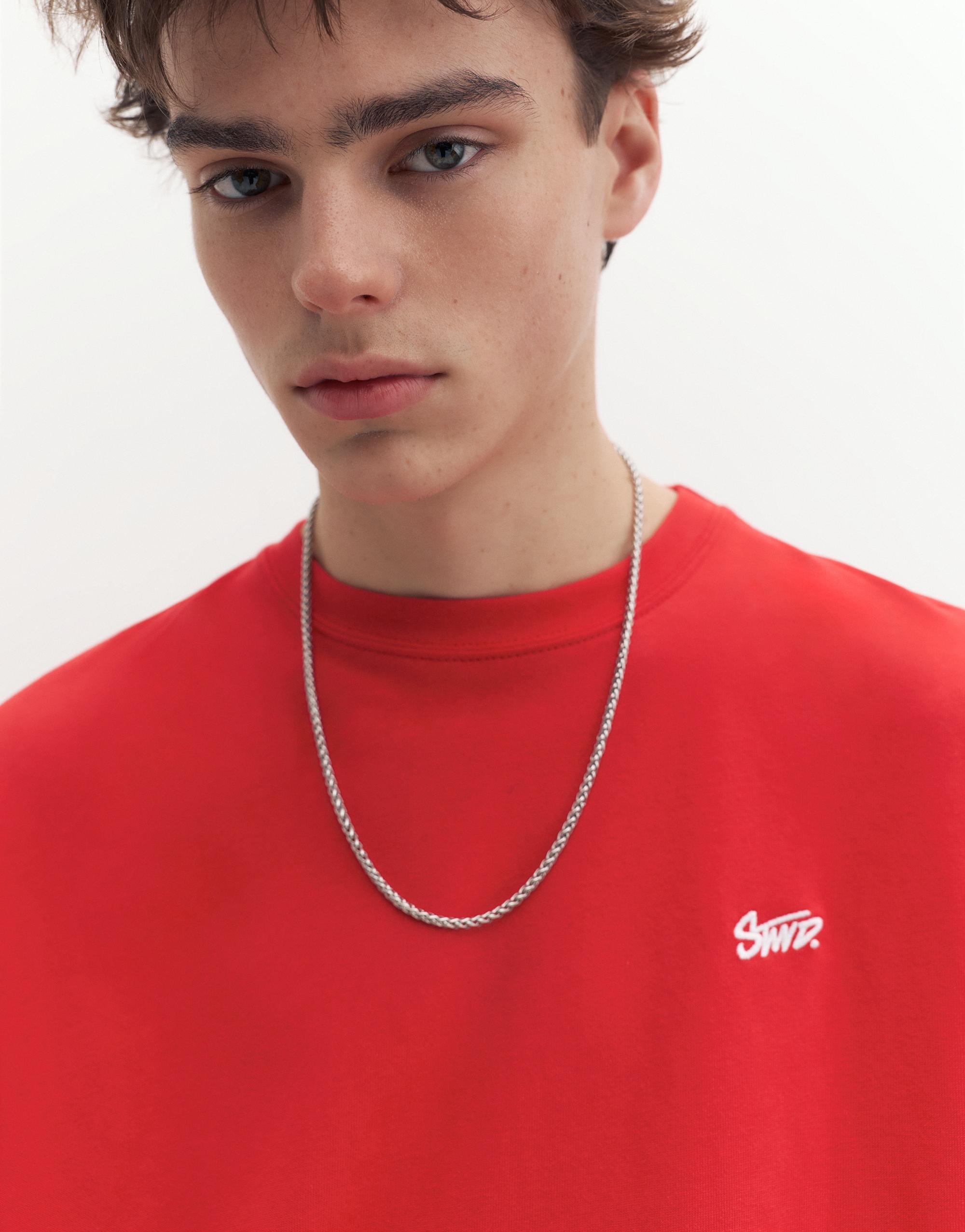 Boxy STWD logo T-shirt — Red