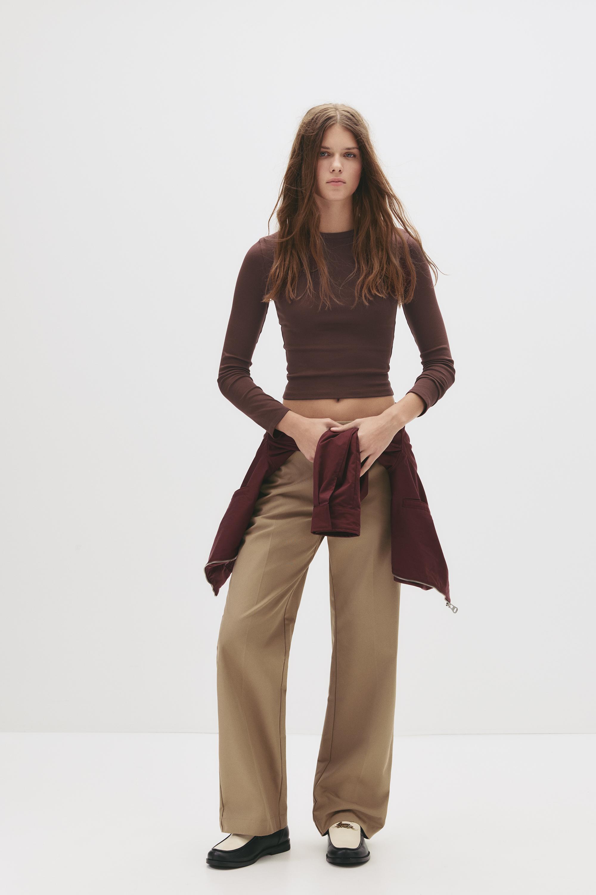 Vücuda oturan uzun kollu t-shirt - Görsel 5