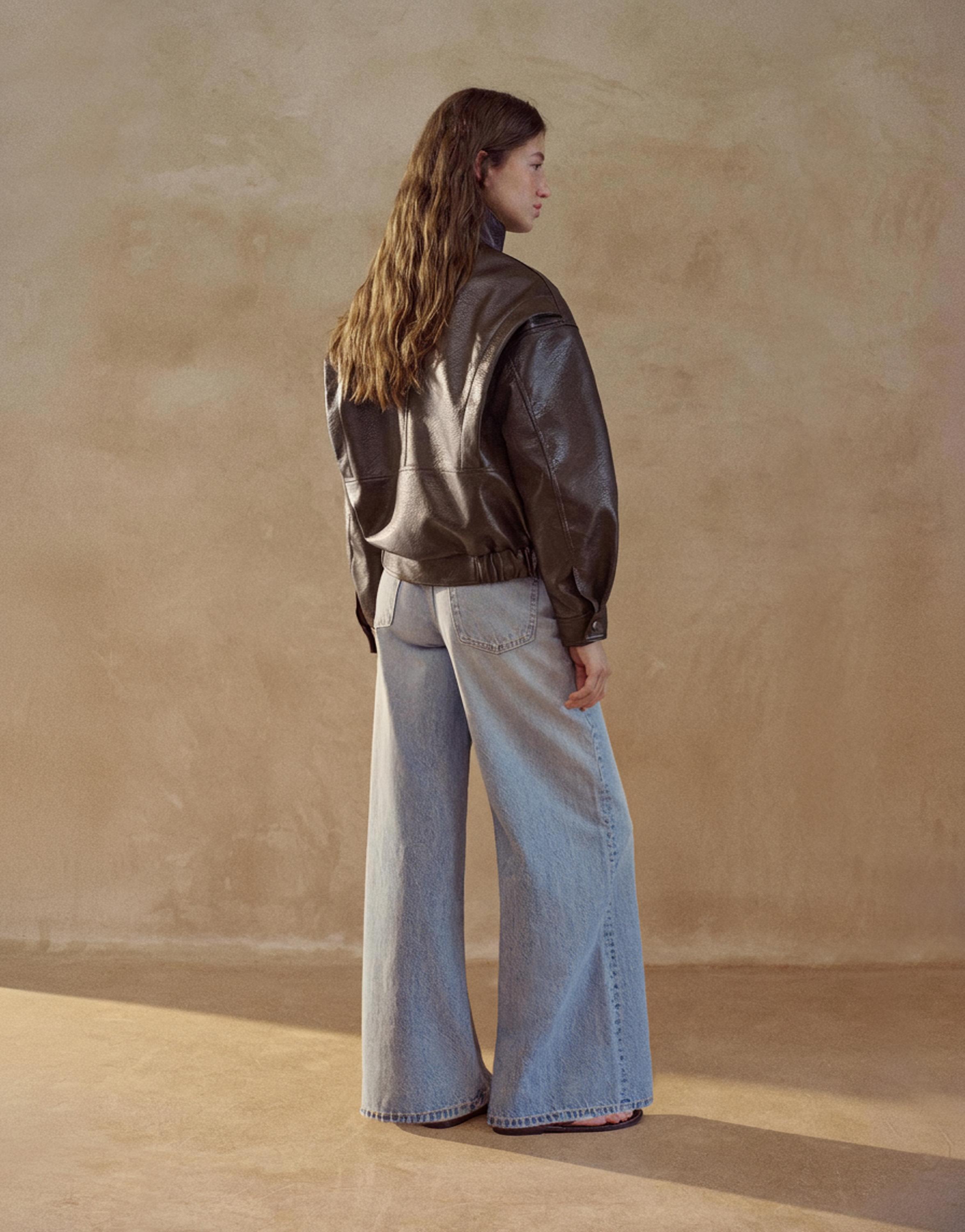 Suni deri ceket - Görsel 11