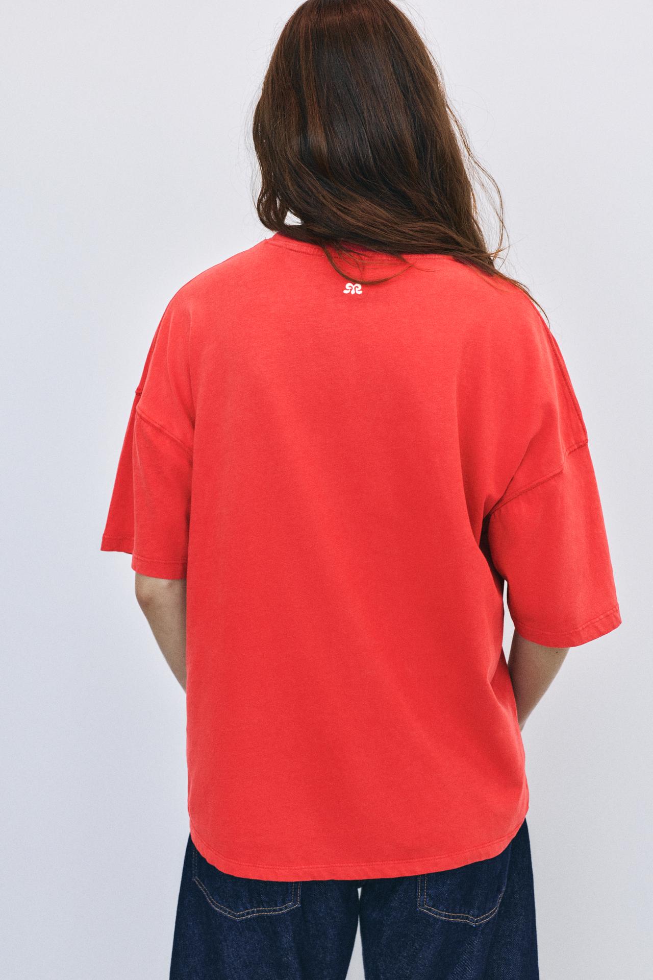Number 98 star graphic T-shirt — Red