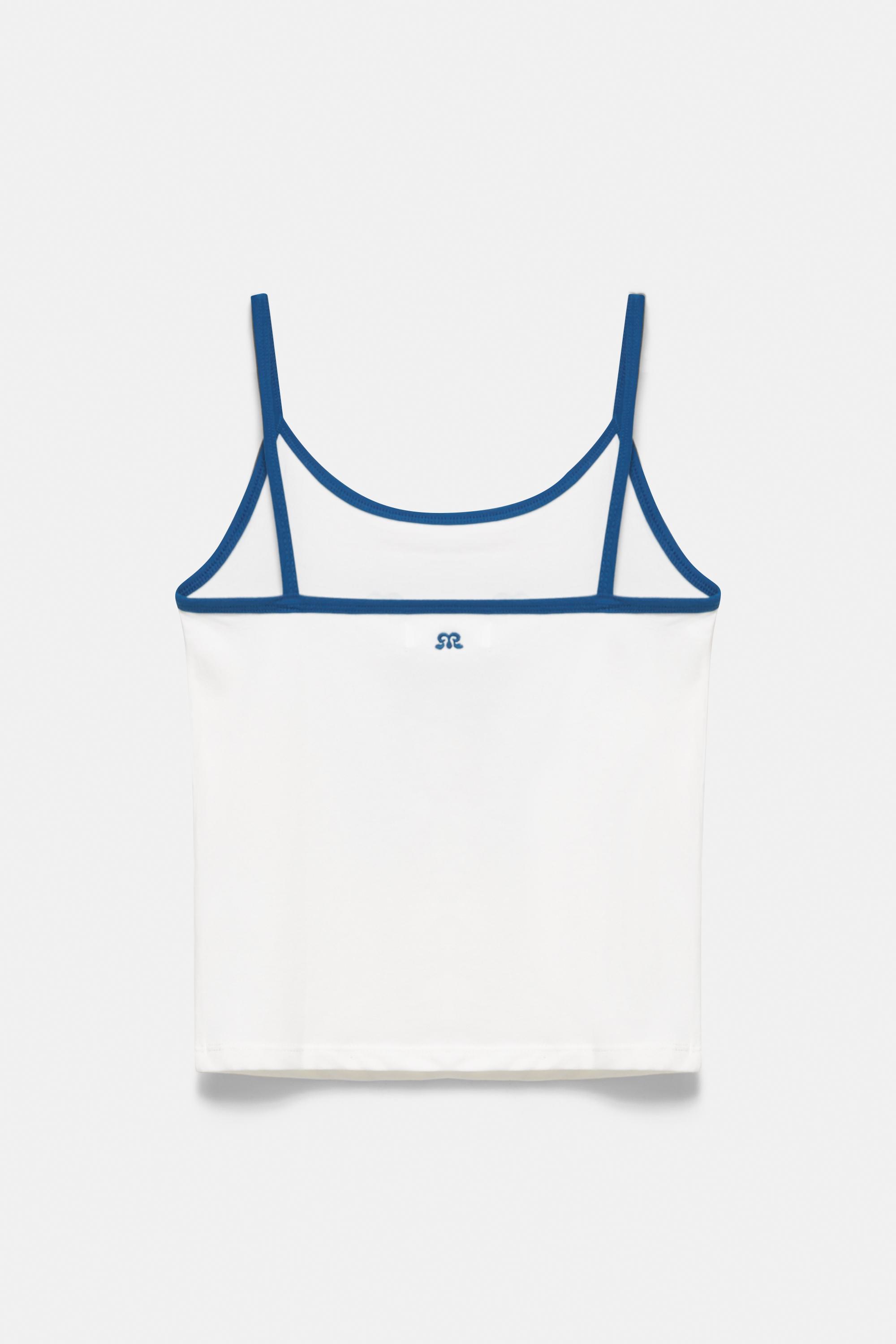 Hibiscus flower strappy top — Off white
