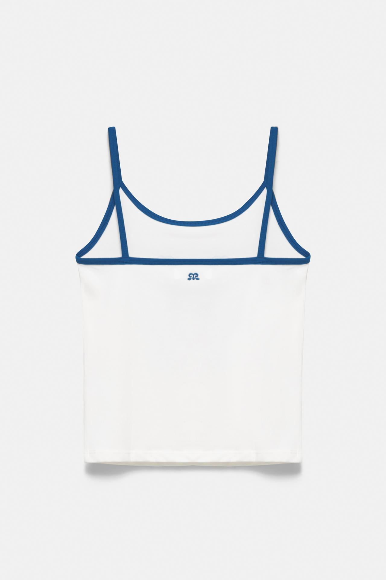 Hibiscus flower strappy top — Off white