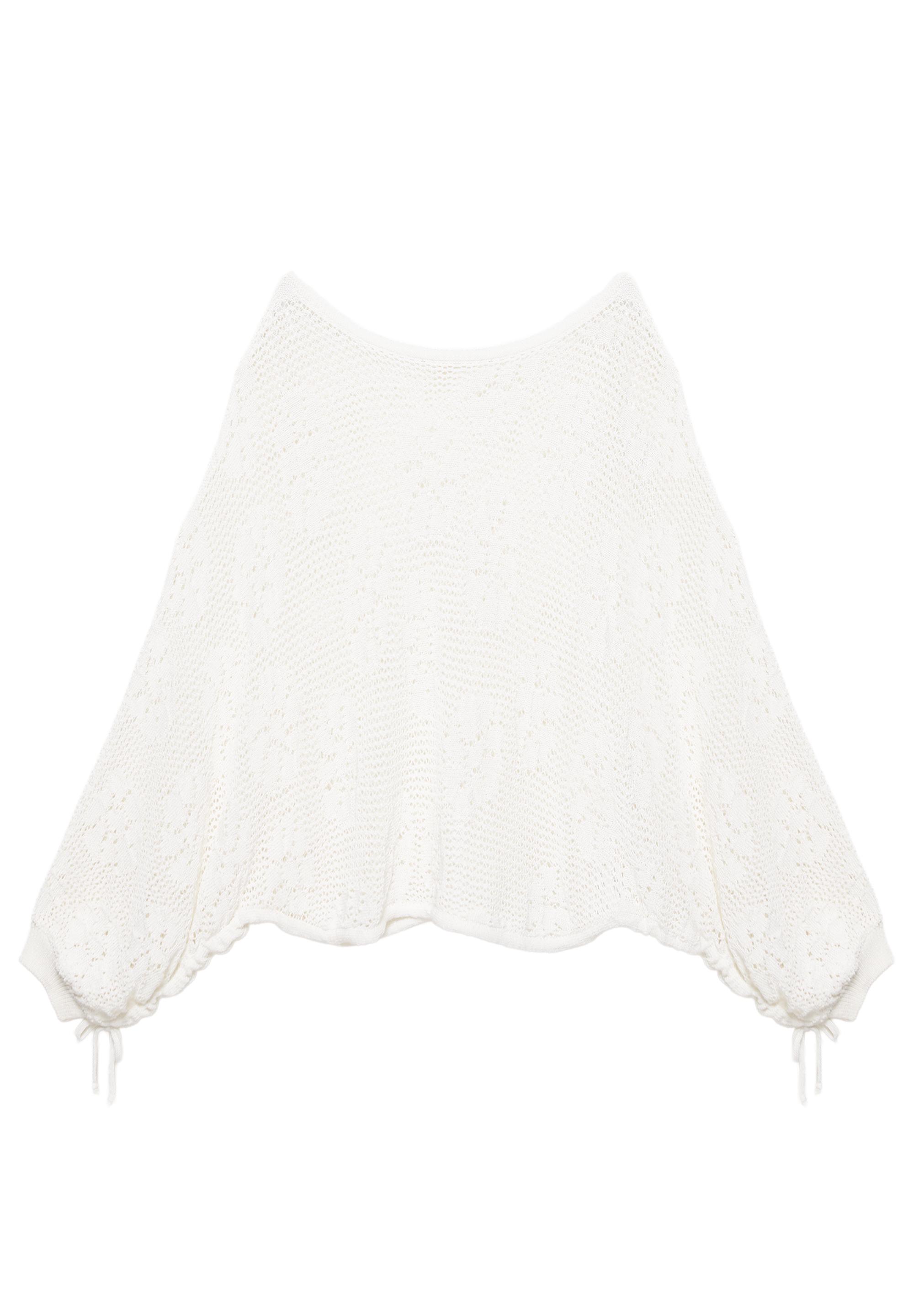 Cutwork knit jumper — Ecru