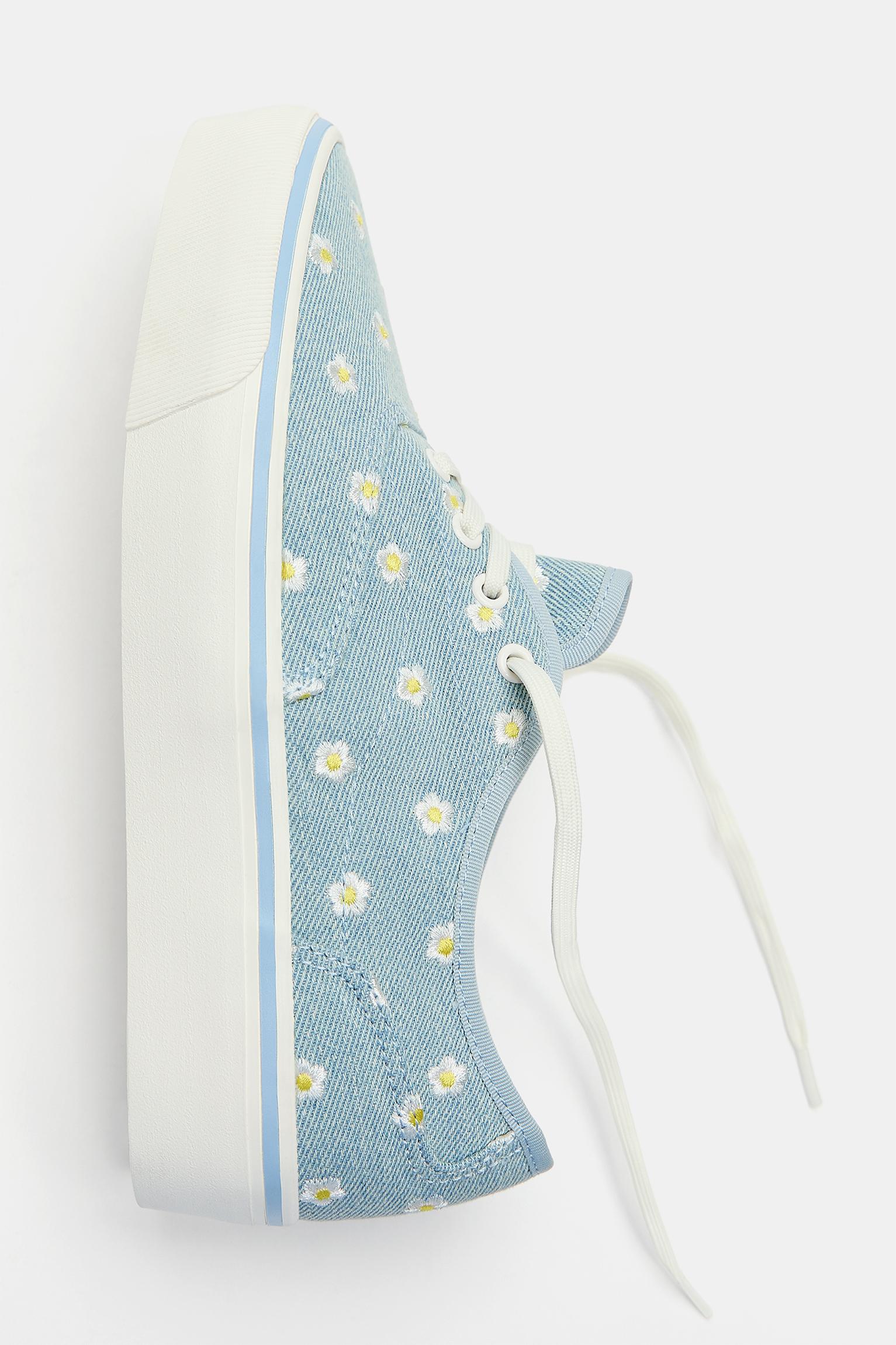 Papatya desenli kanvas spor ayakkabı - Görsel 24