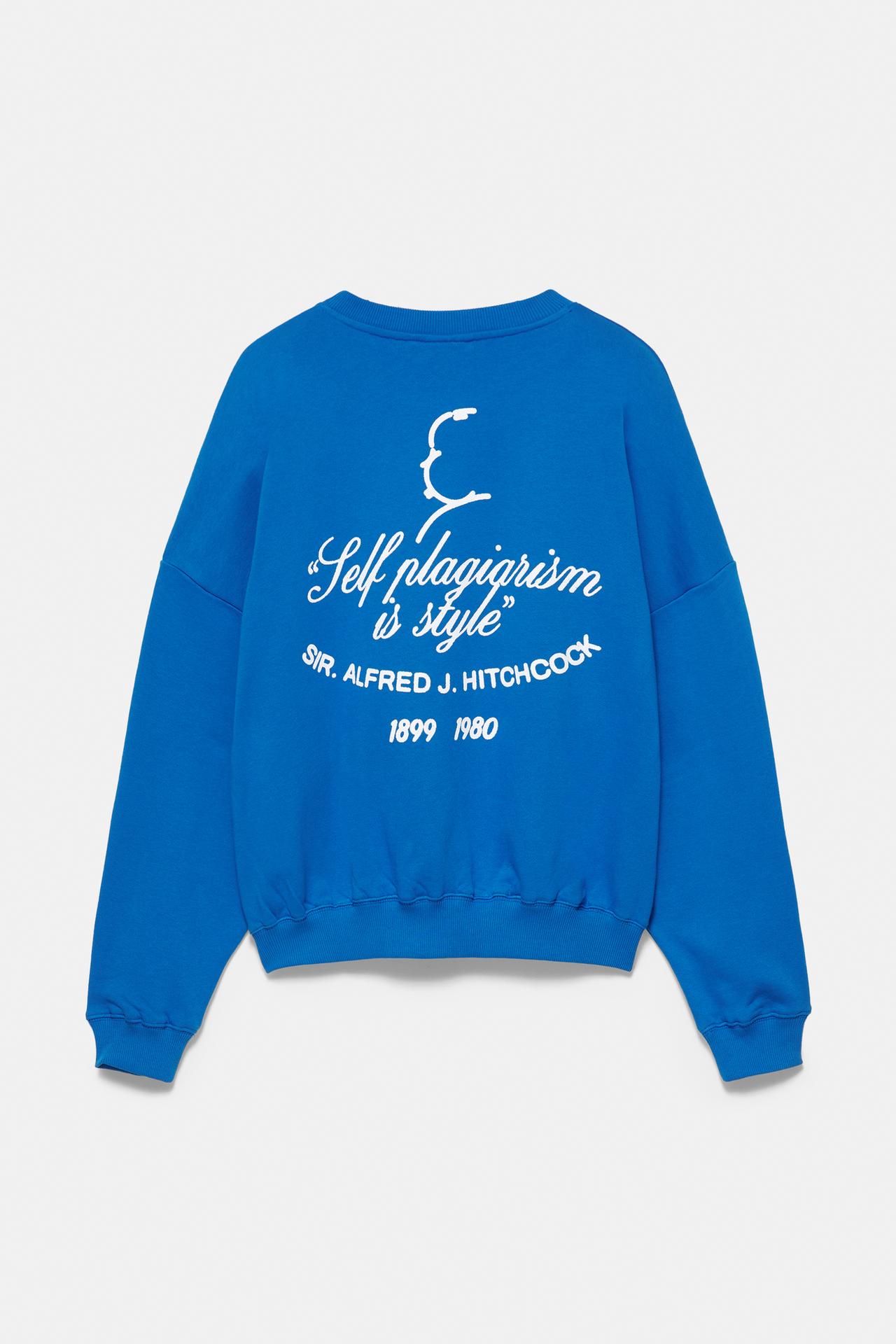 Hitchcock graphic oversize sweatshirt — Deep blue