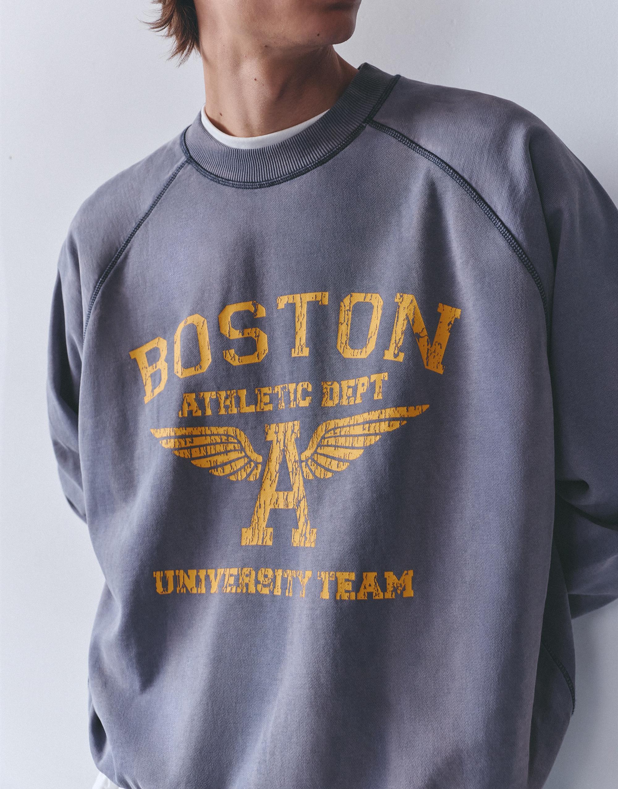 Boston round neck sweatshirt — Blue