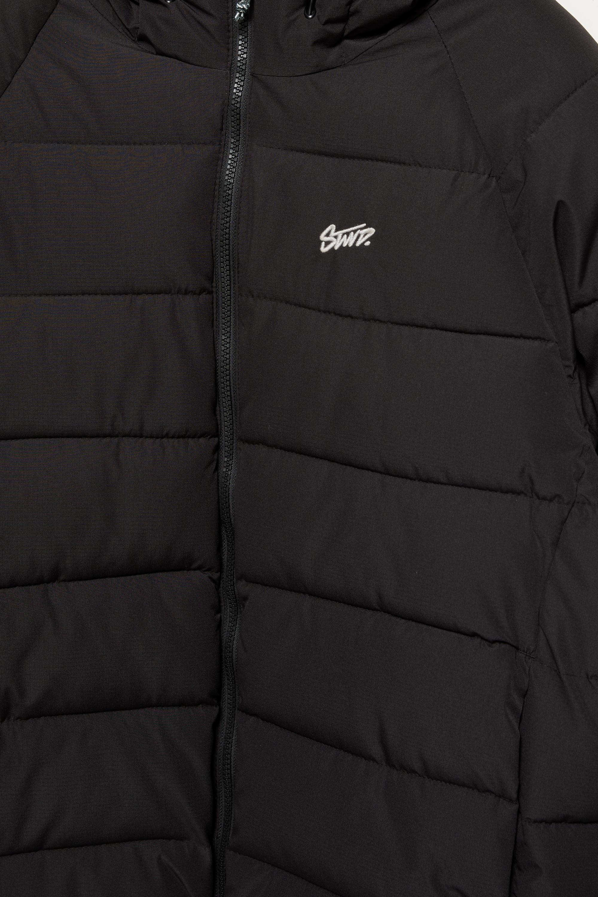 STWD hooded puffer jacket — Black