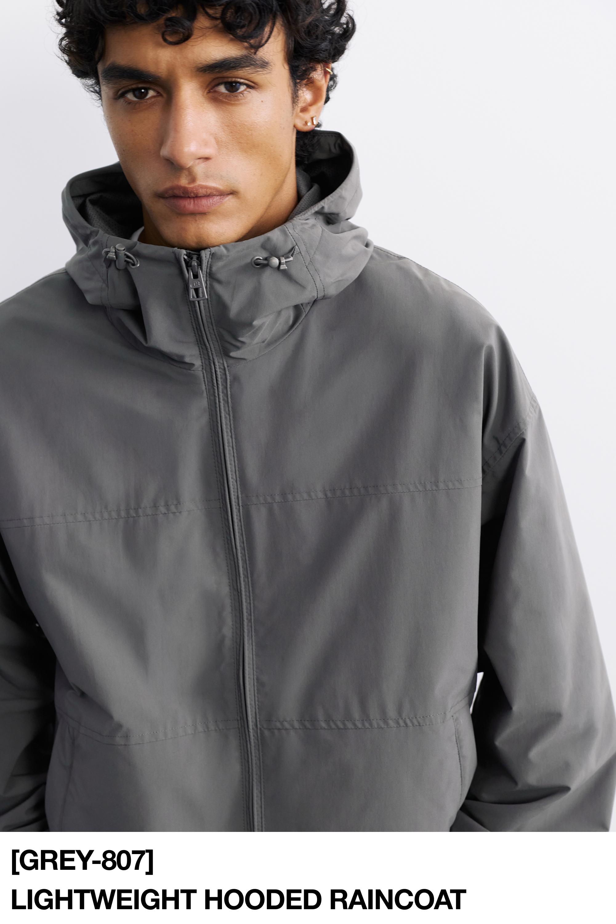 Lightweight hooded raincoat — Anthracite grey
