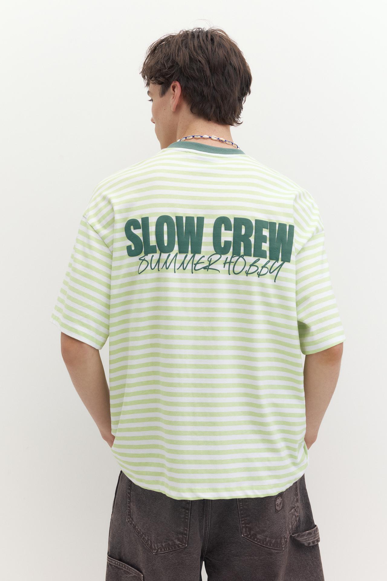 STWD boxy striped T-shirt — Green