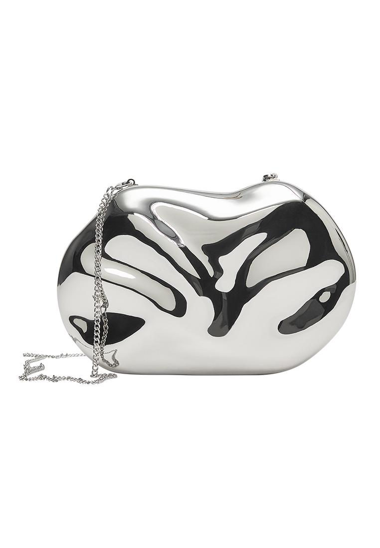 Metalik clutch çanta - Görsel 2