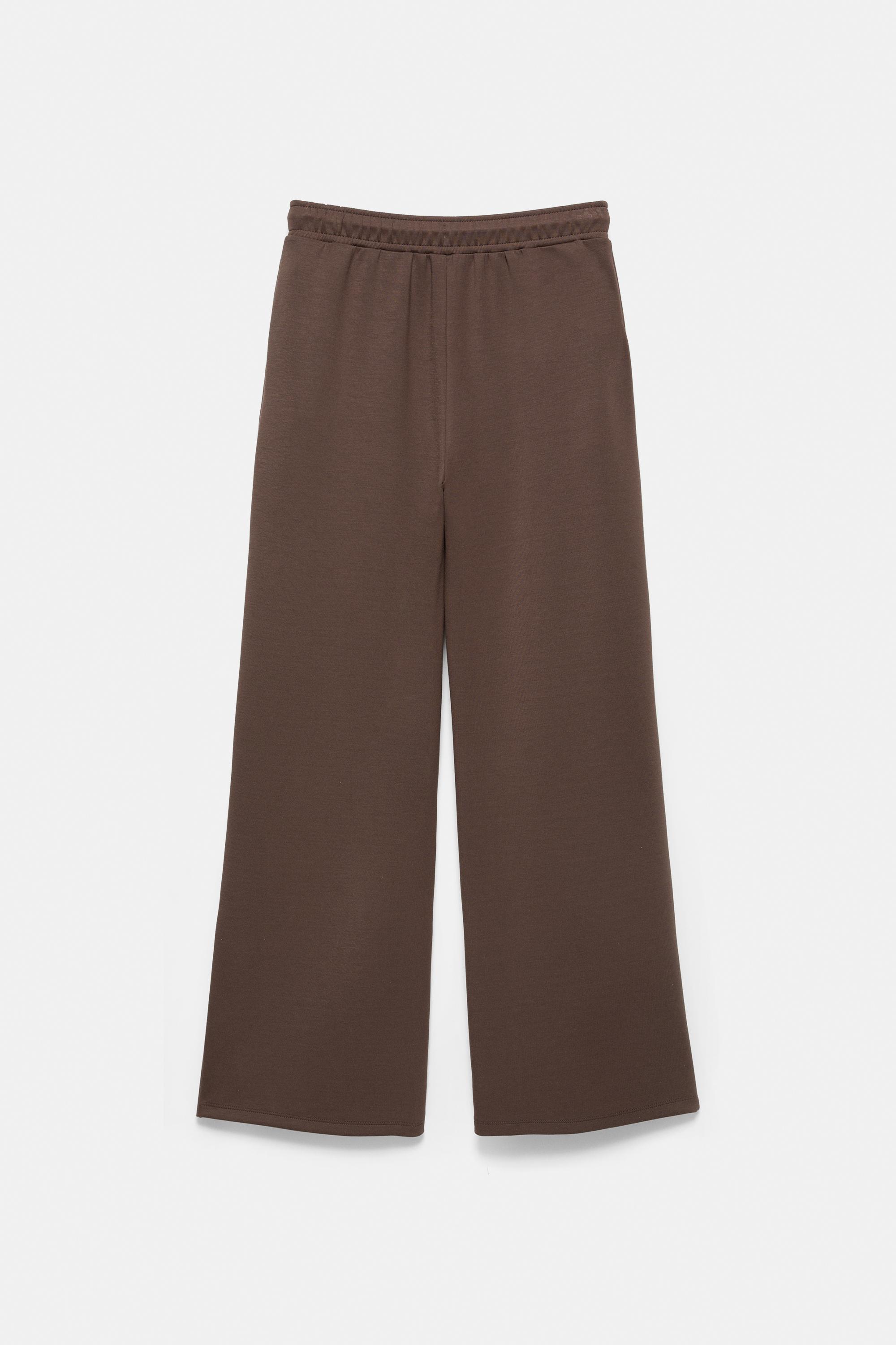 Modal wide-leg trousers — Brown
