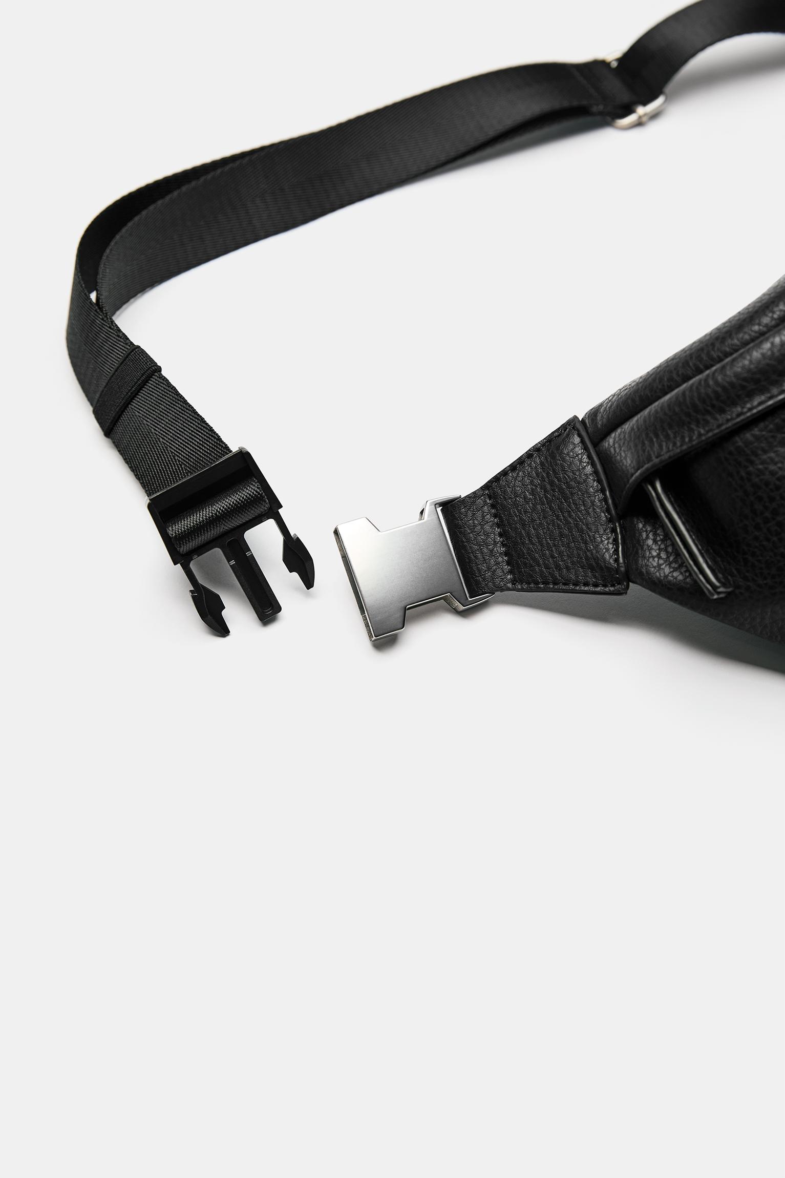 Textured belt bag — Black