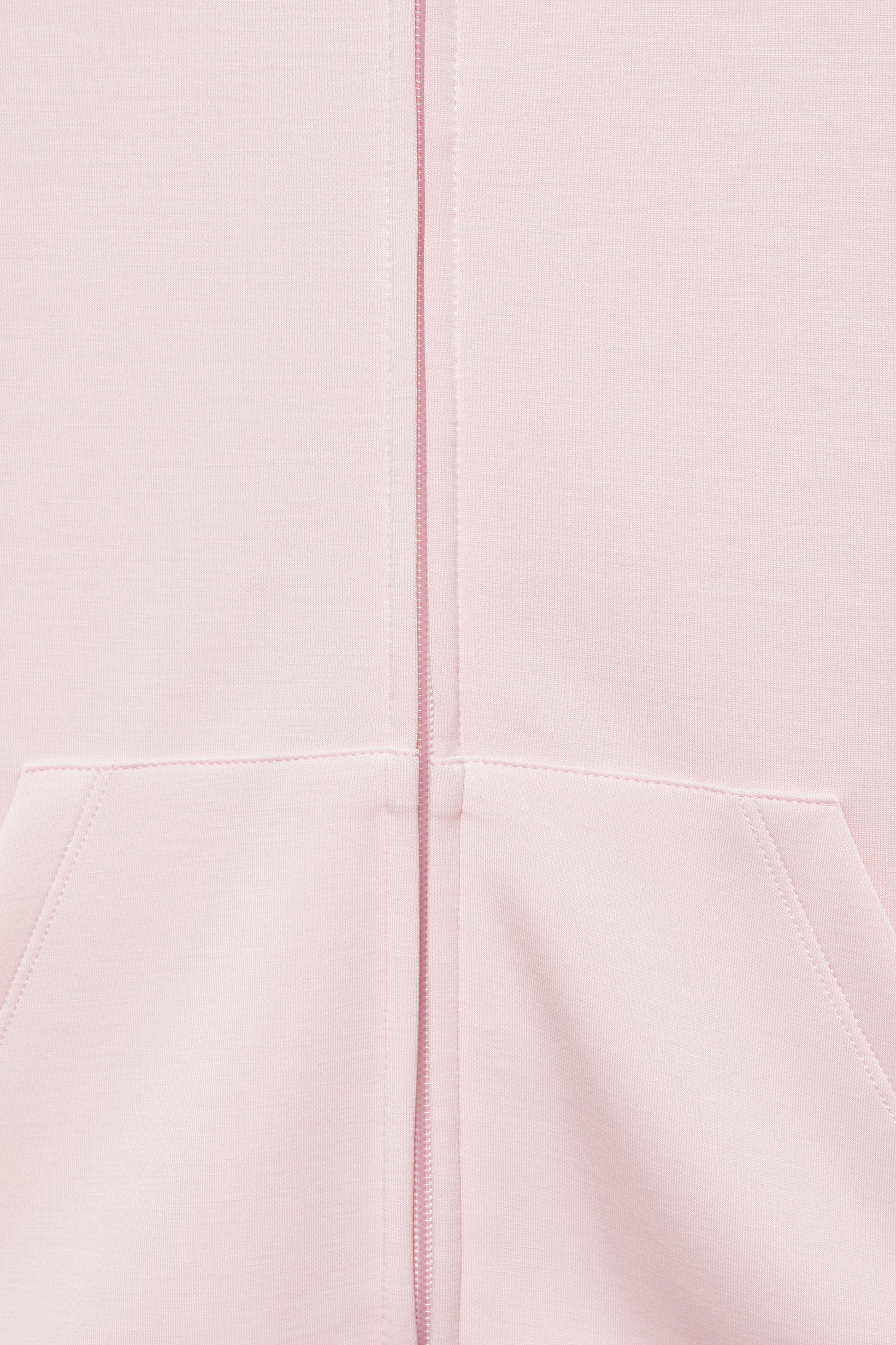 Zip-up hooded sweatshirt — Pastel pink