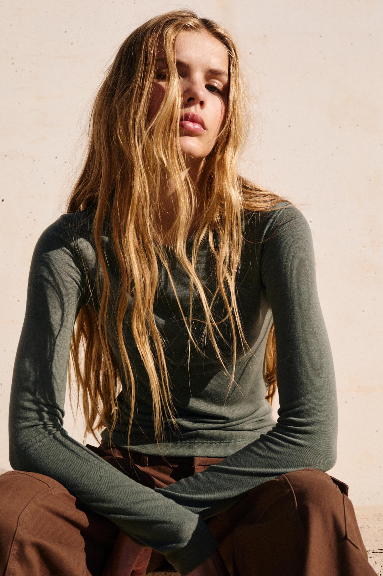 Long sleeve T-shirt — Khaki