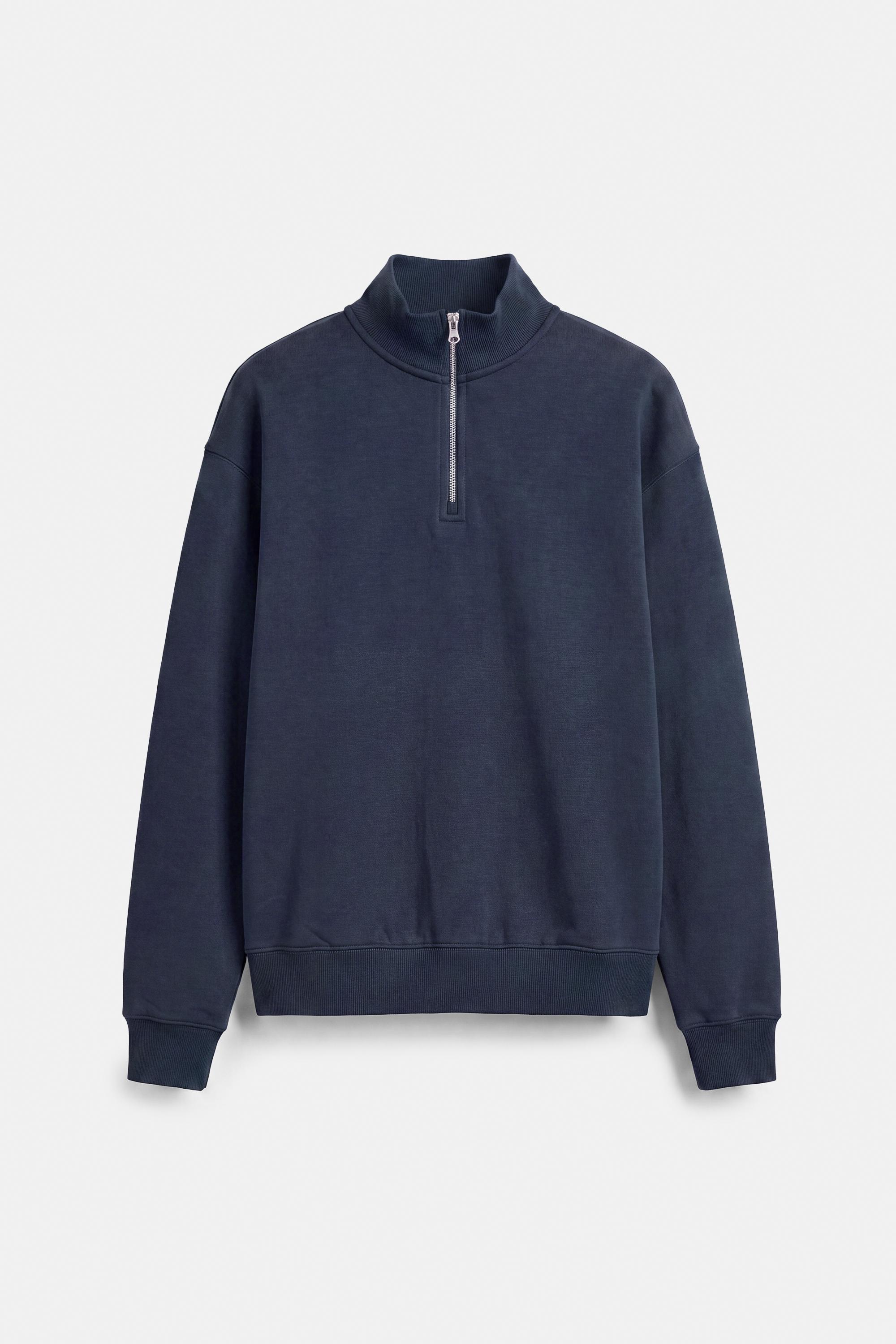 Quarter-zip sweatshirt — Navy (alternate view)