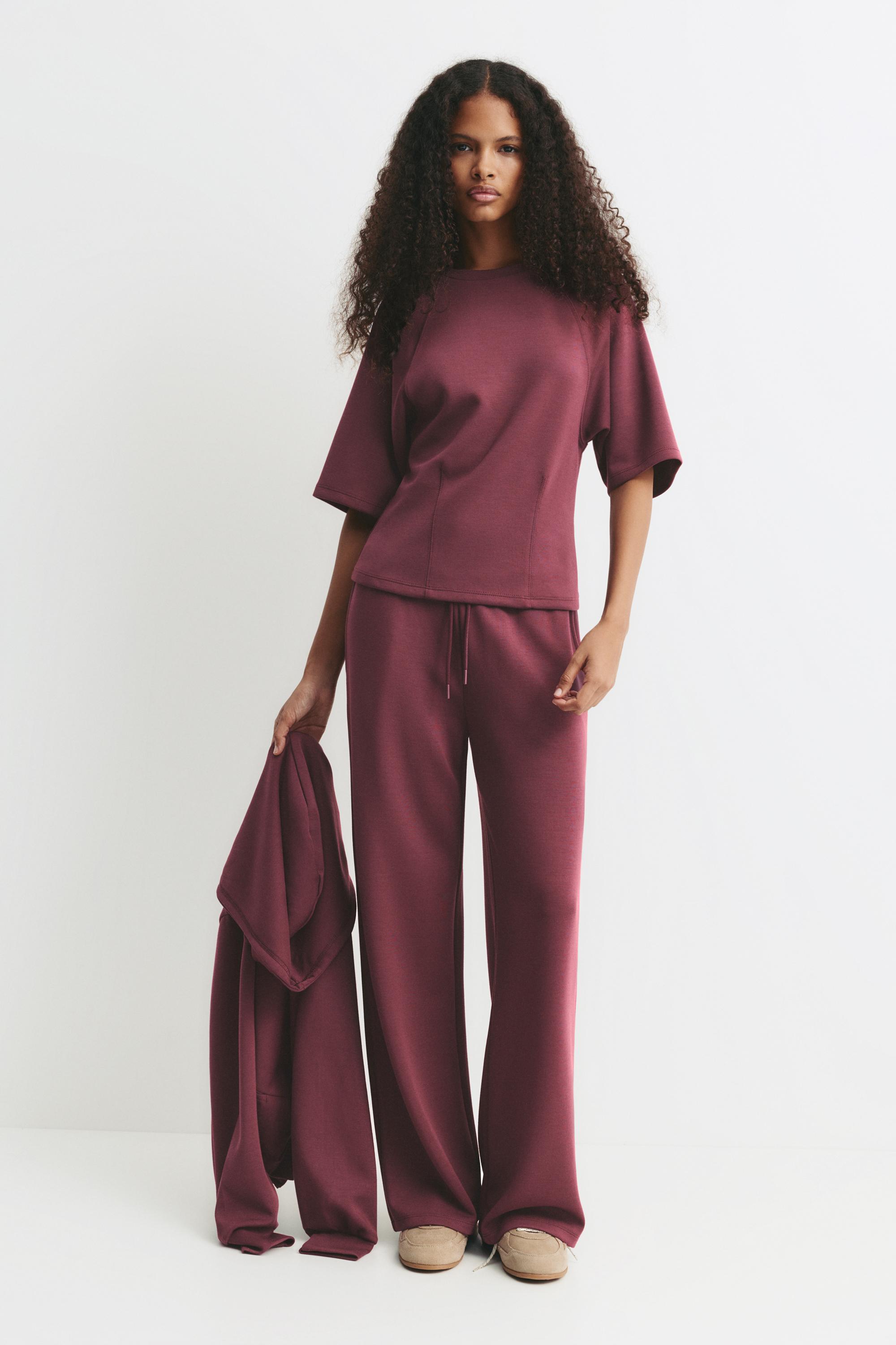 Soft touch short sleeve sweatshirt — Eggplant