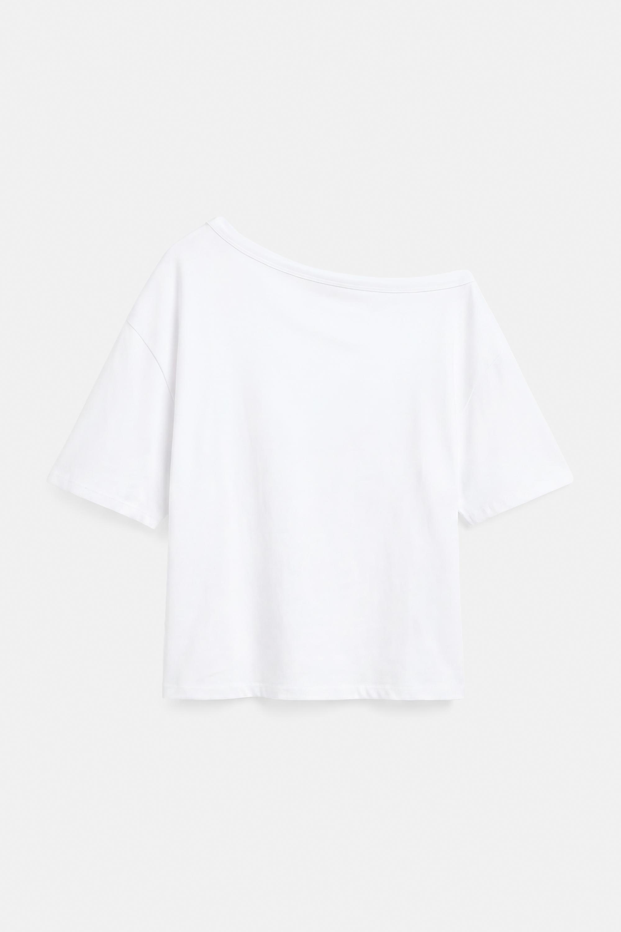 Asymmetric short sleeve T-shirt — White
