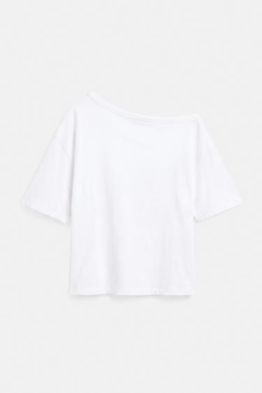 Asymmetric short sleeve T-shirt — White 6