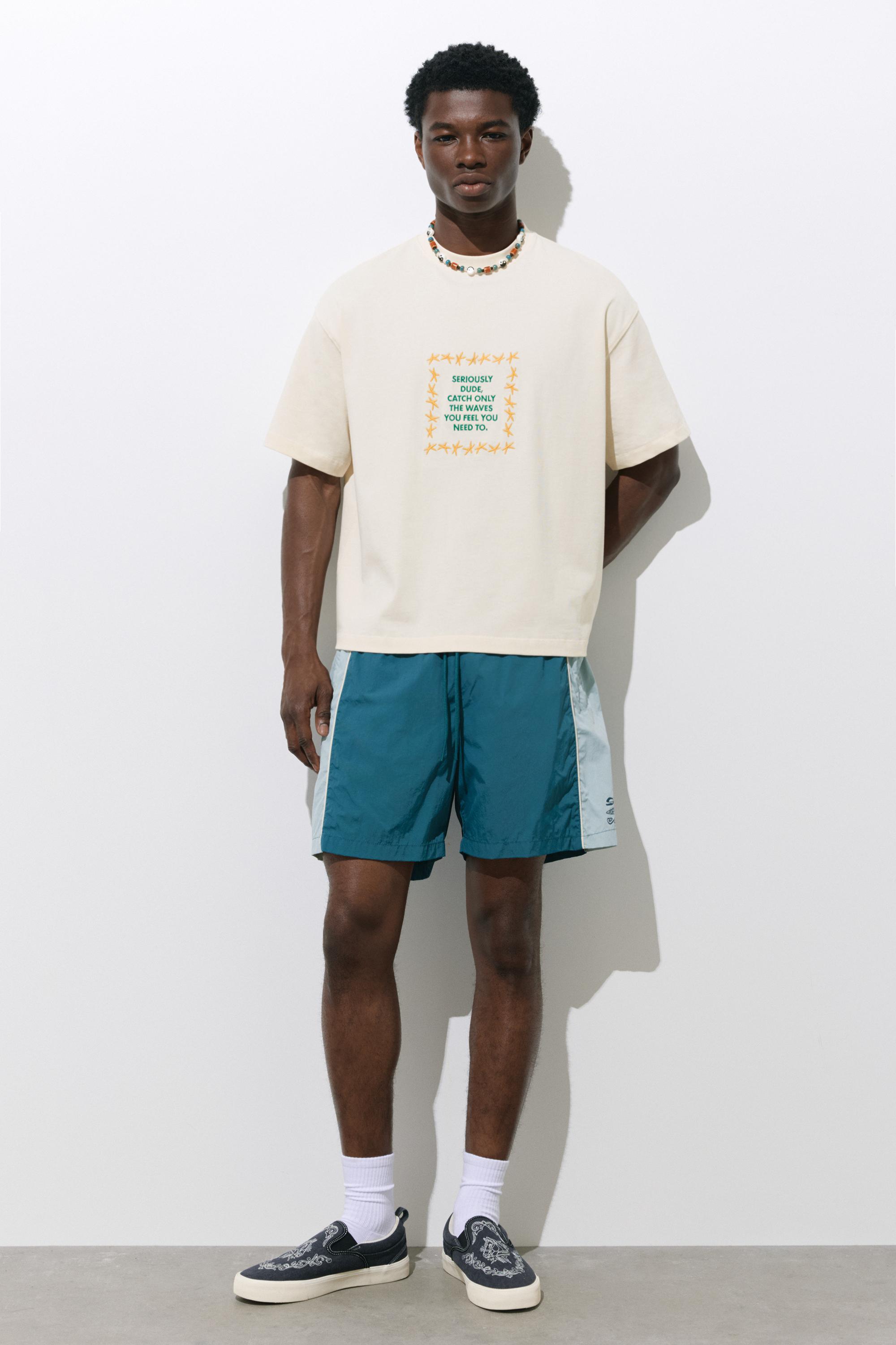 Embroidered star T-shirt — Beige