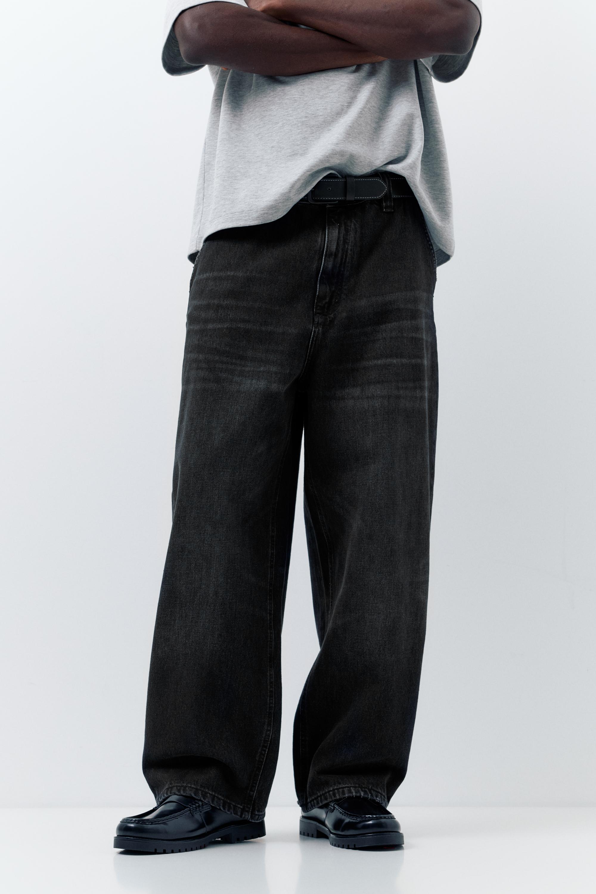 Embroidered skater jeans — Faded black
