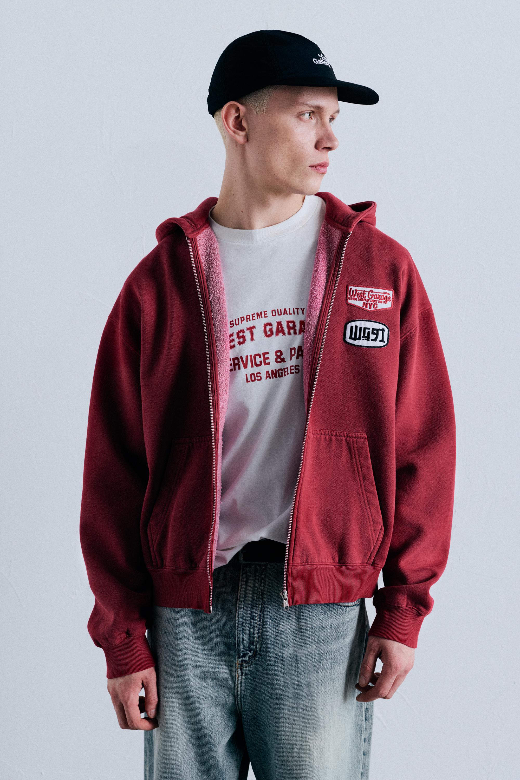 Kapuzenpullover Mit Reißverschluss Und Patches