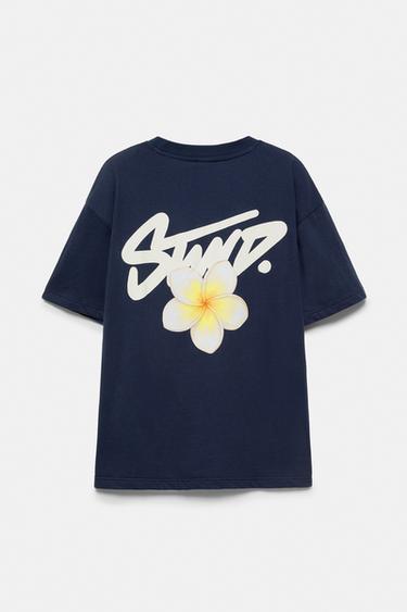Oversize floral graphic T-shirt — Navy 6