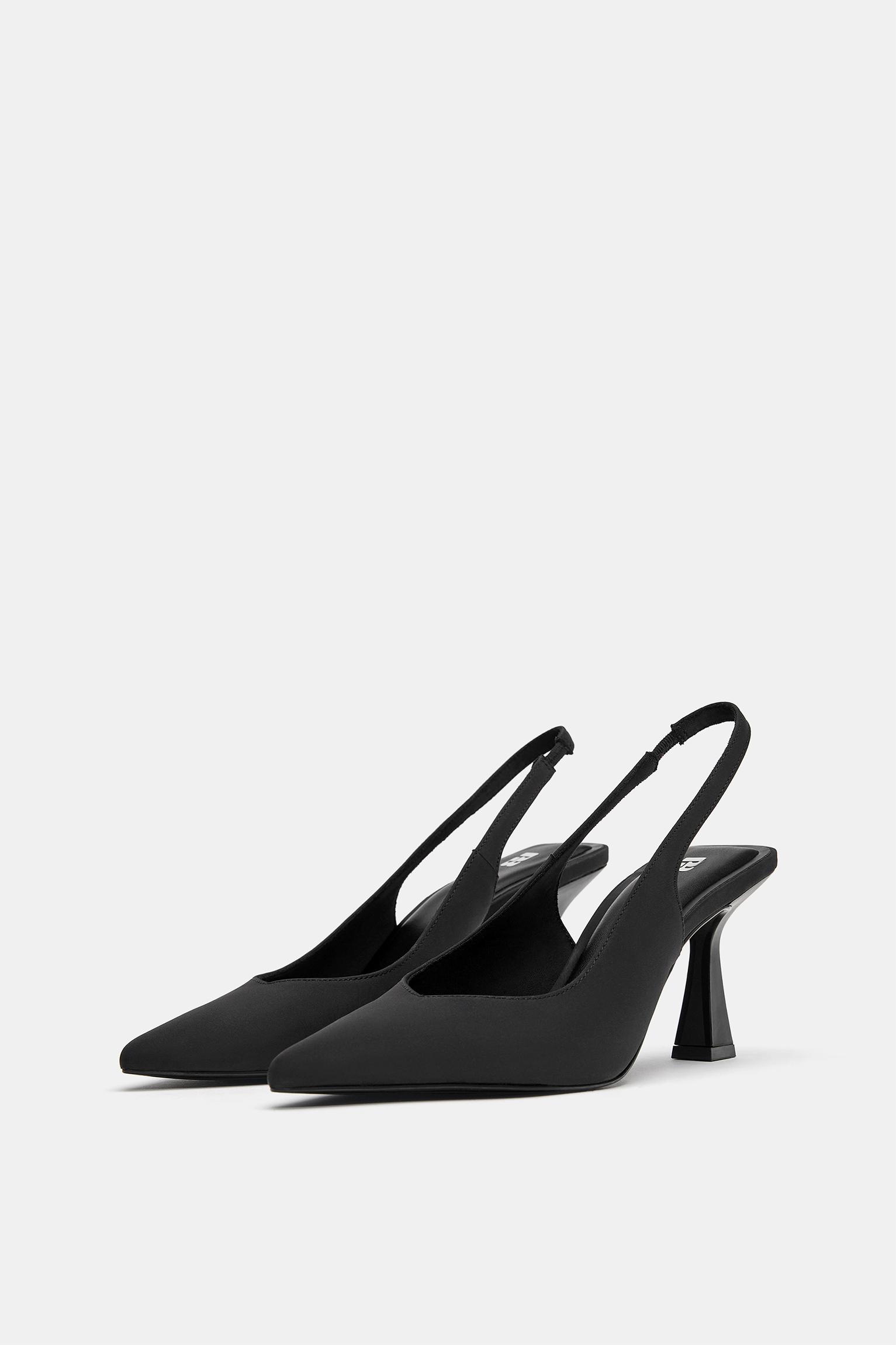 Nylon high-heel shoes — Black