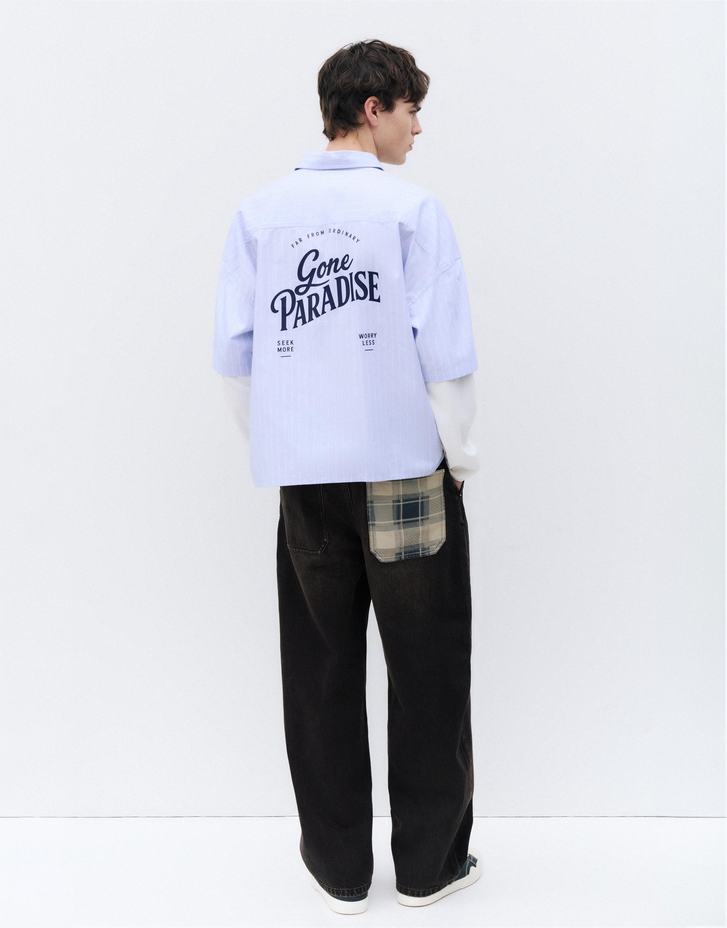 100% cotton barrel jeans — Faded black