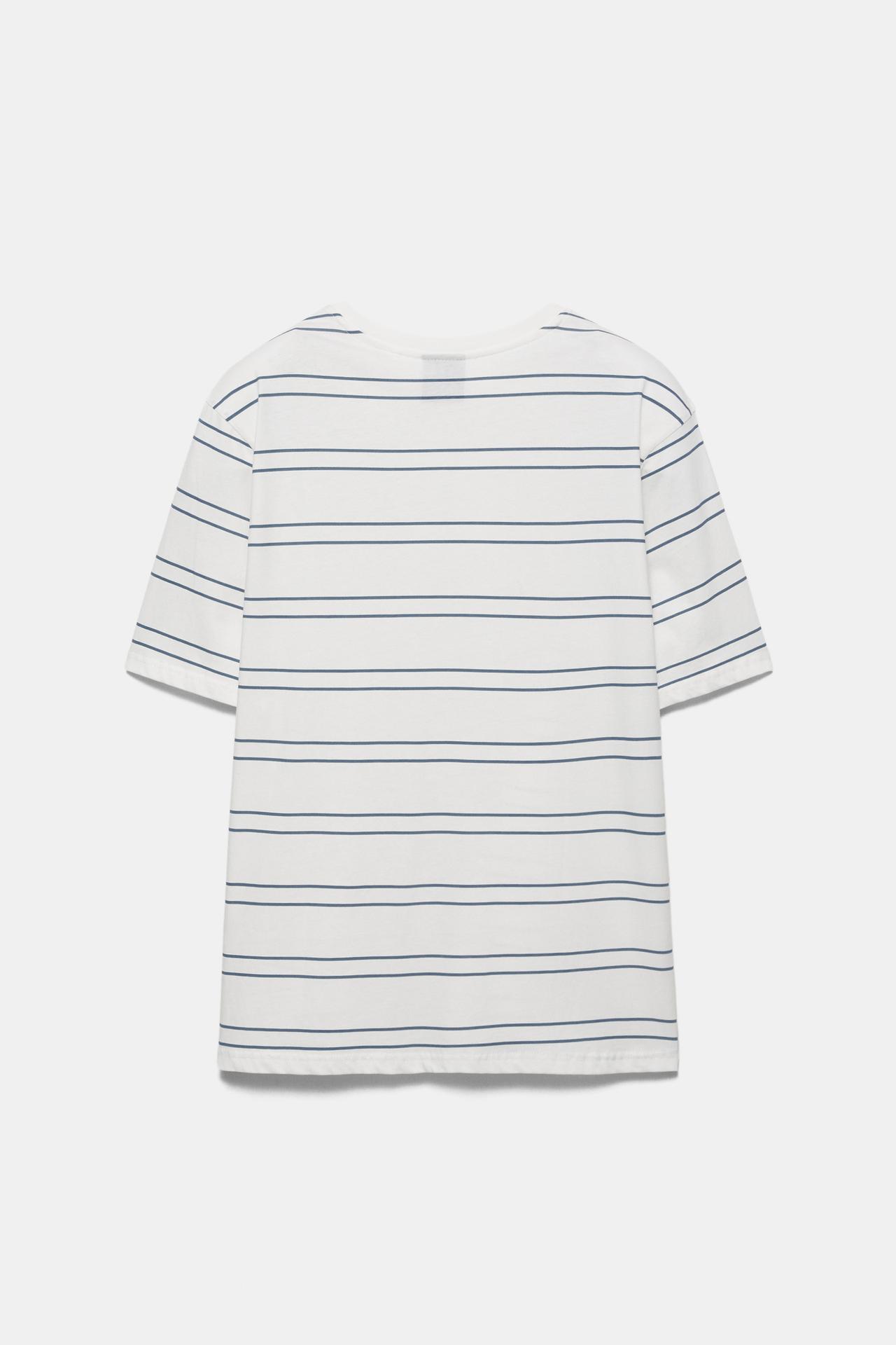Basic T-shirt — Blue/White