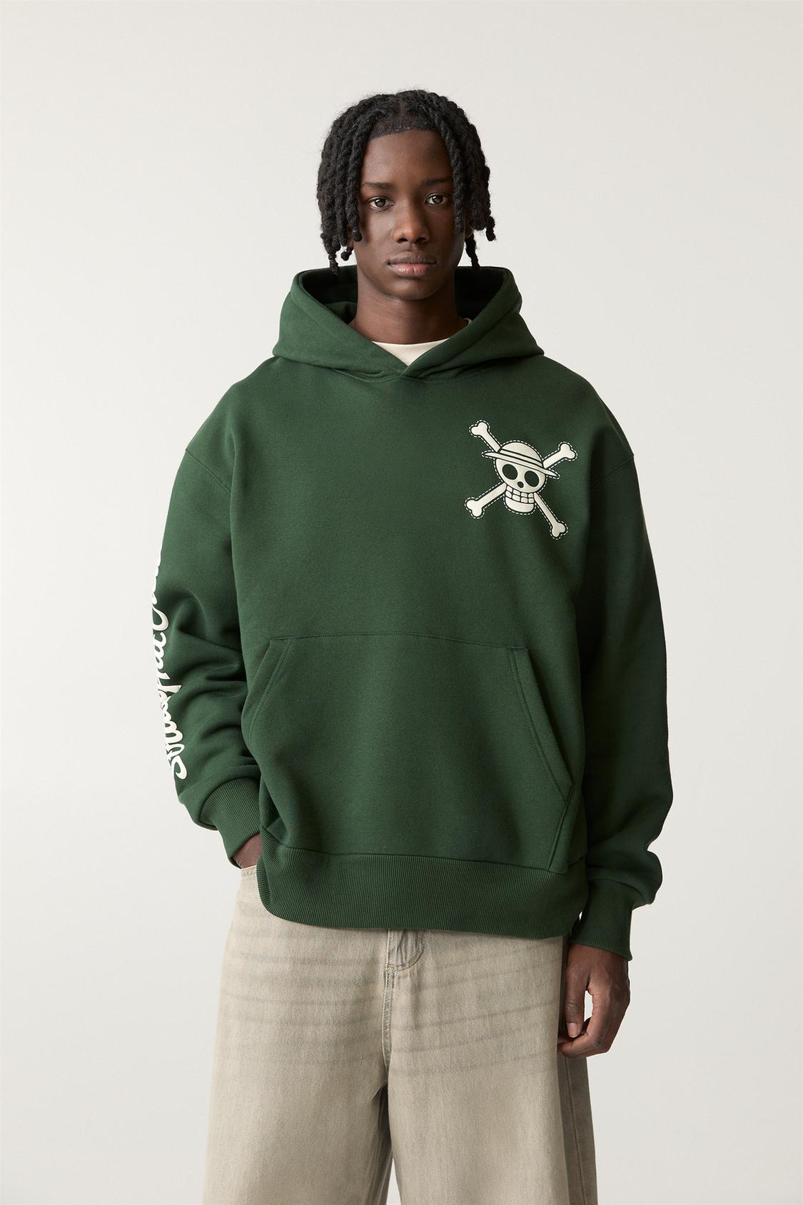 Hoodie 2024 Pull And Bear Hoodie Heren Groene One Piece Hoodie