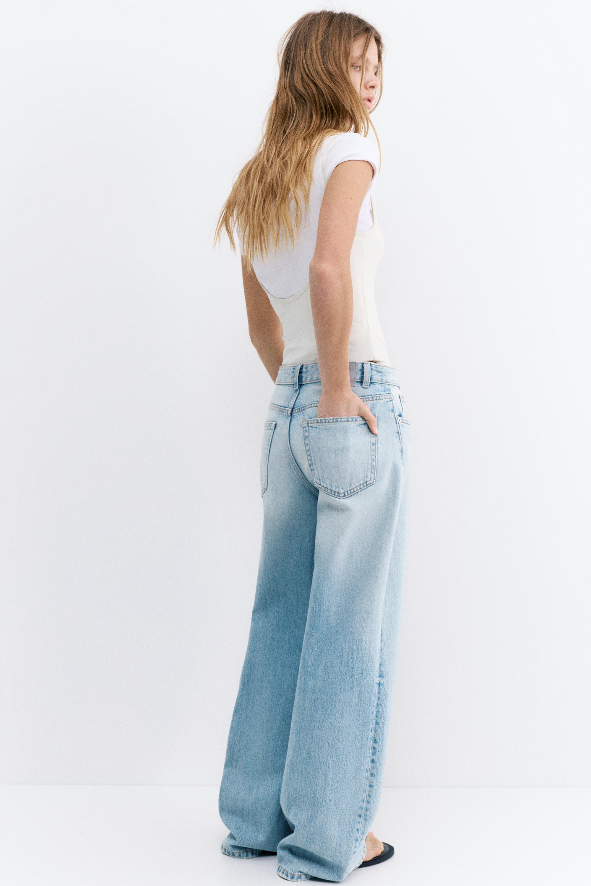 Mid-rise baggy jeans — Pale blue