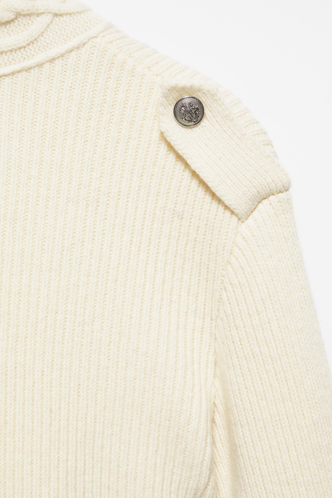 100% Wool Cardigan Oscar Ouyang — Ecru
