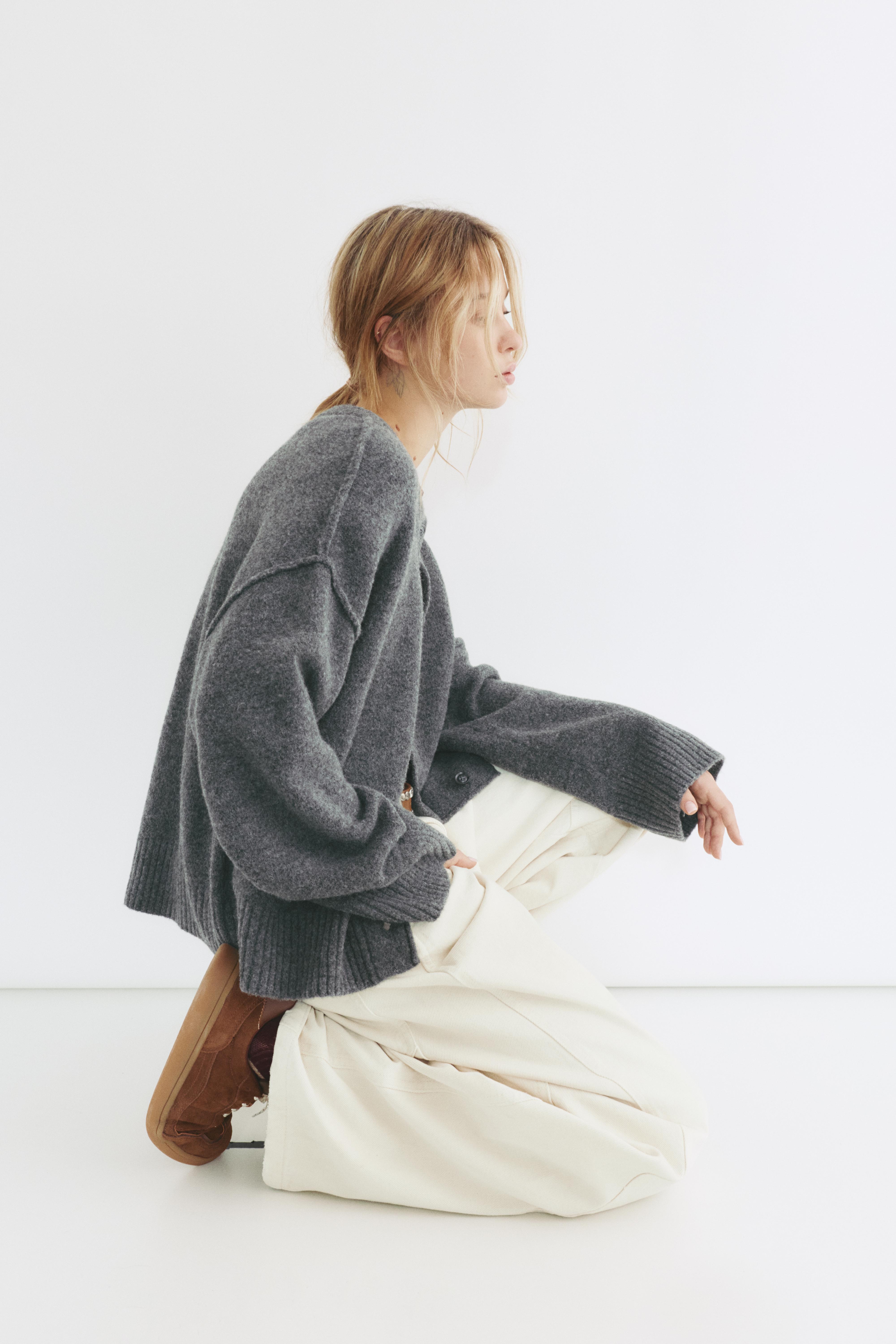 Soft knit cardigan — Anthracite grey