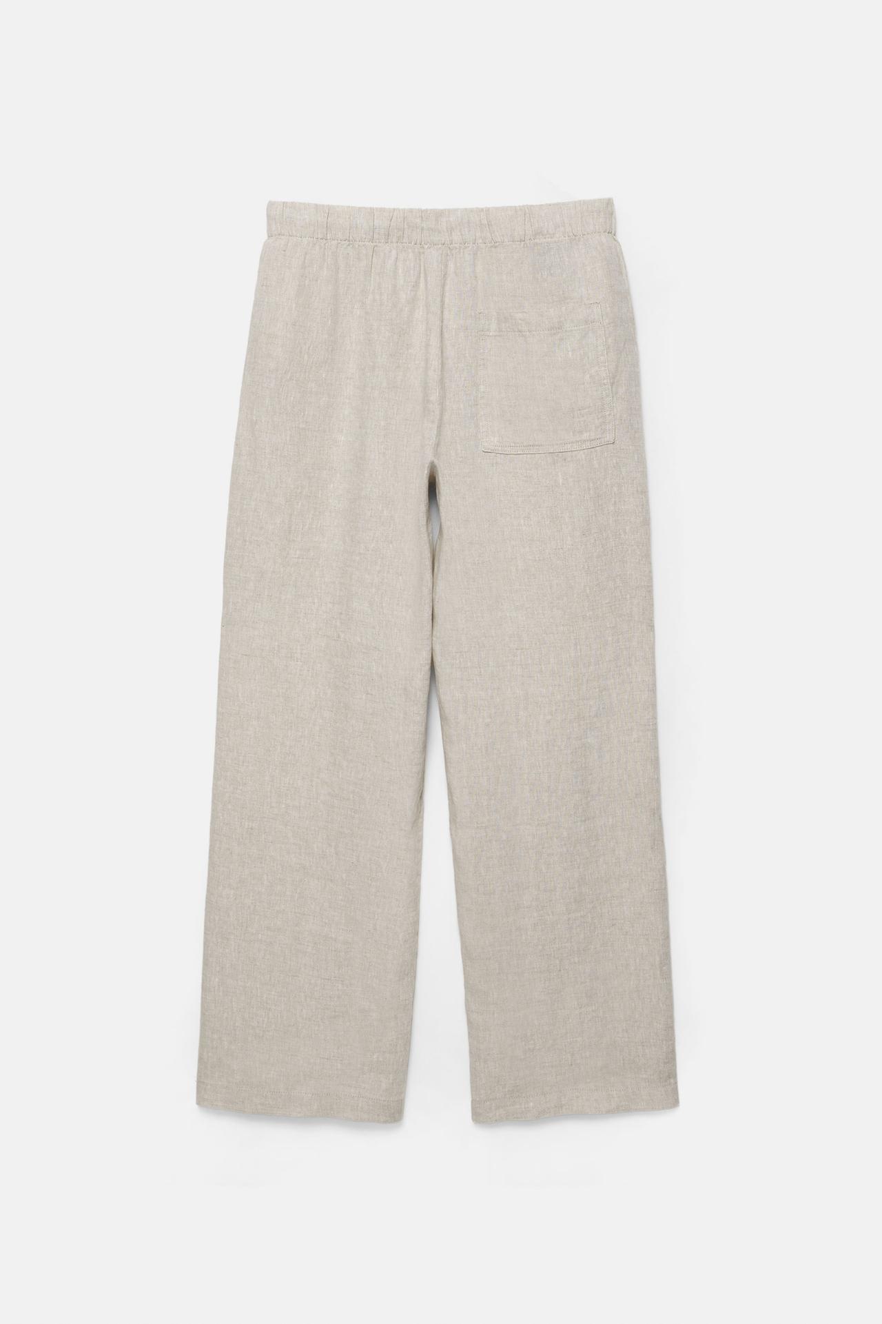 100% linen jogger trousers — Beige