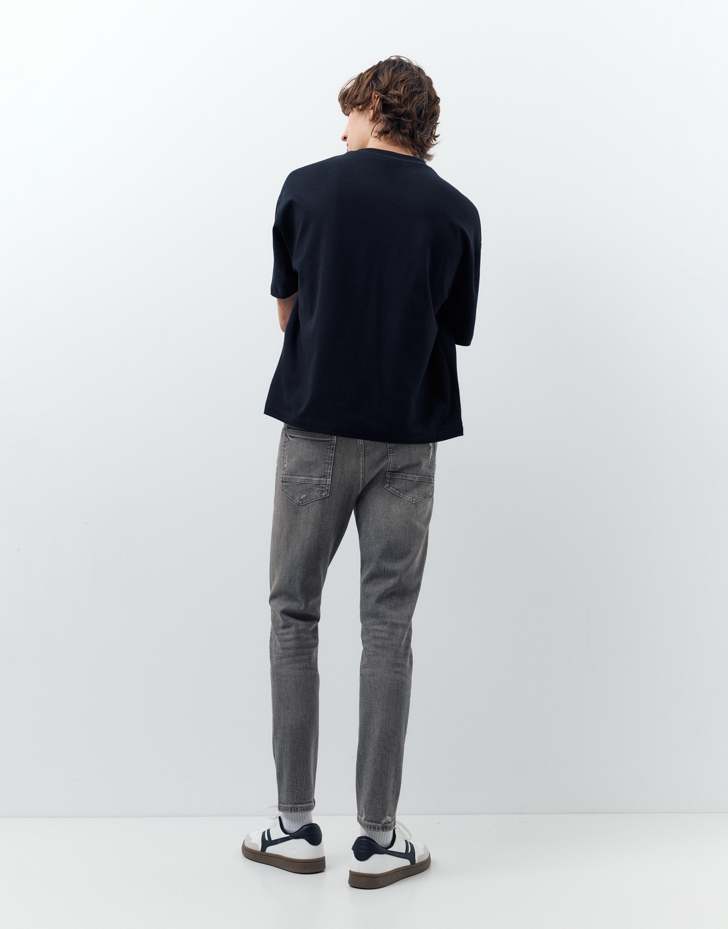 Ripped skinny jeans — Dark grey