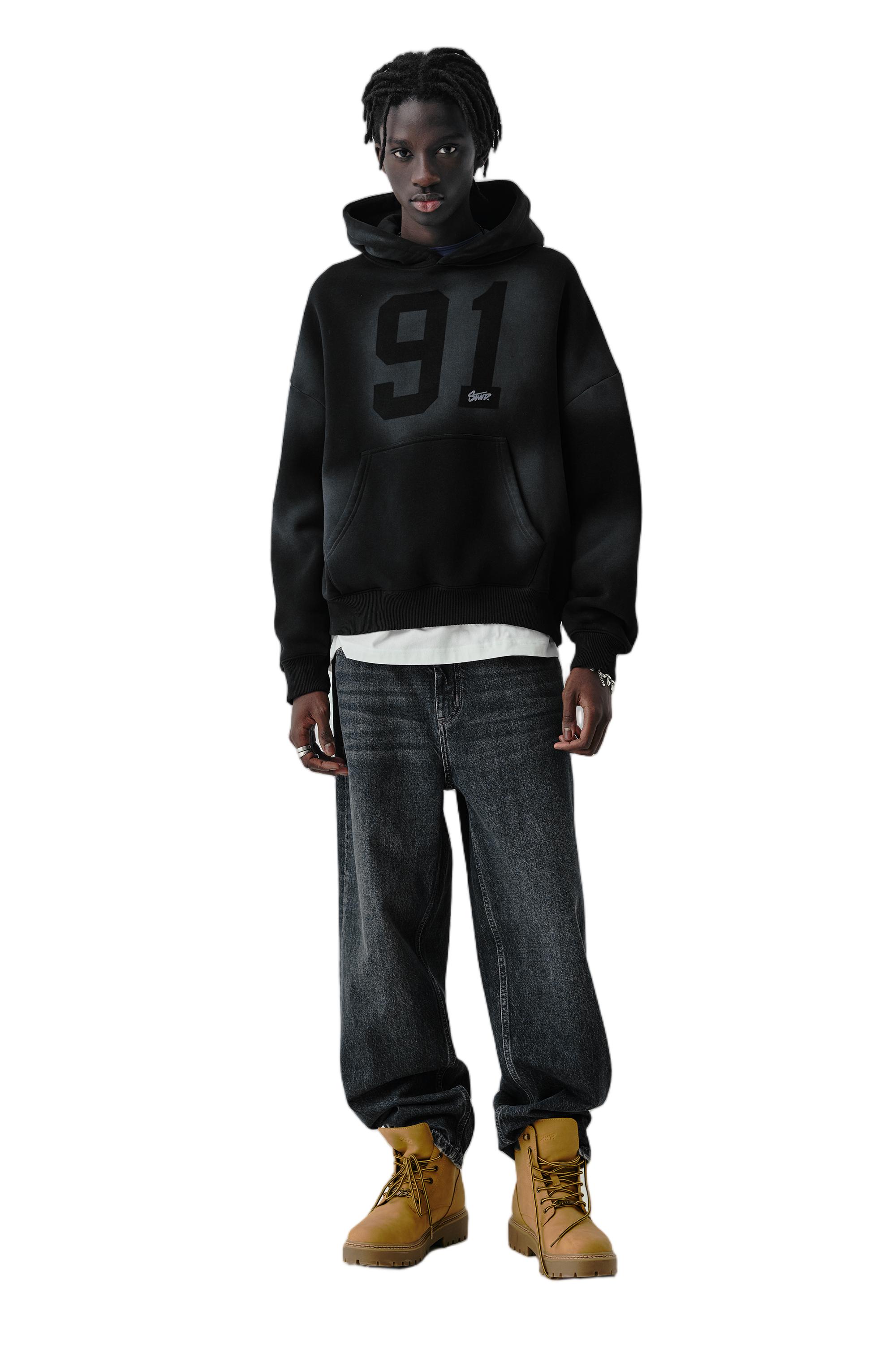 Siyah kapüşonlu sweatshirt STWD 91 - Görsel 32