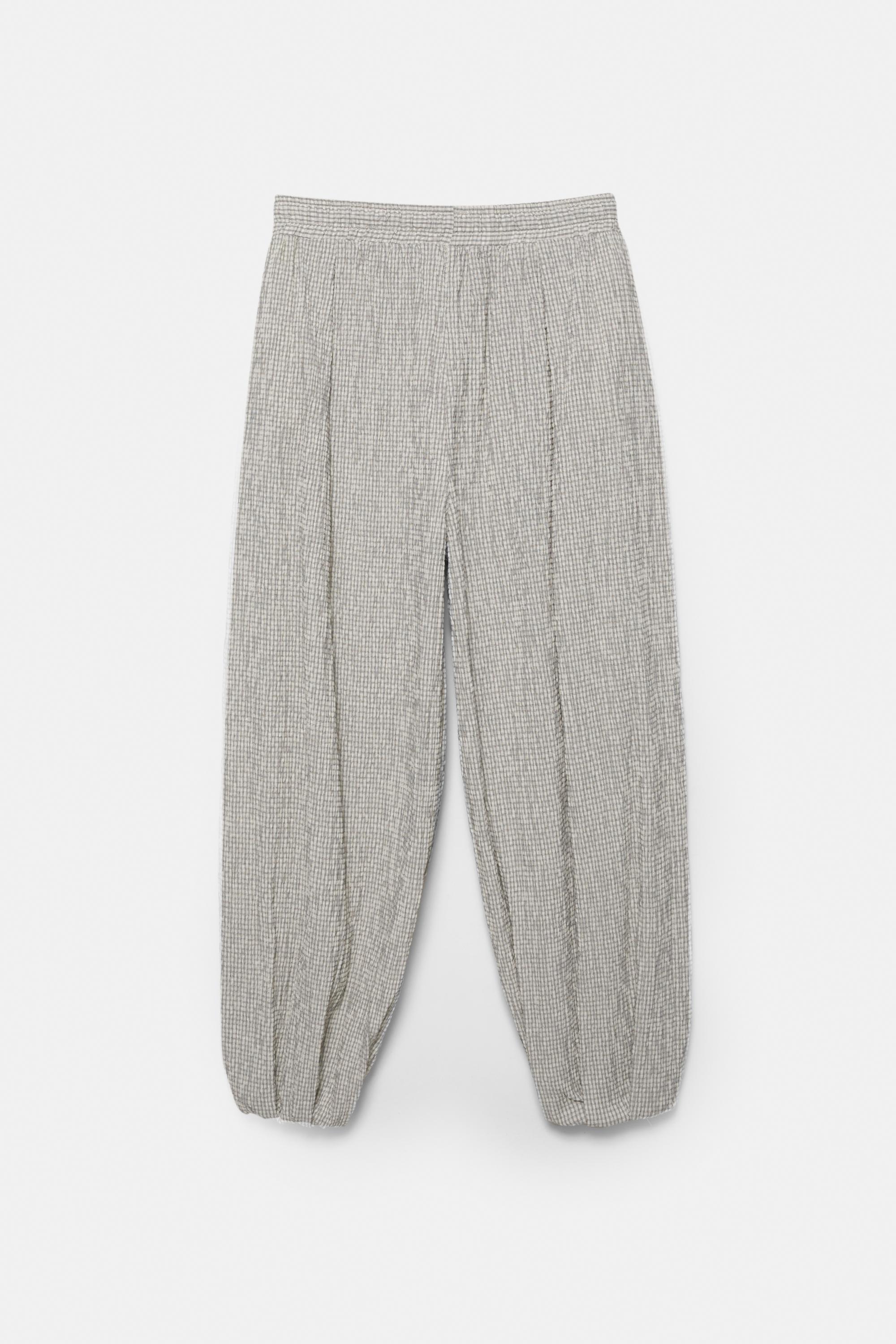 Kareli şalvar pantolon - Görsel 2