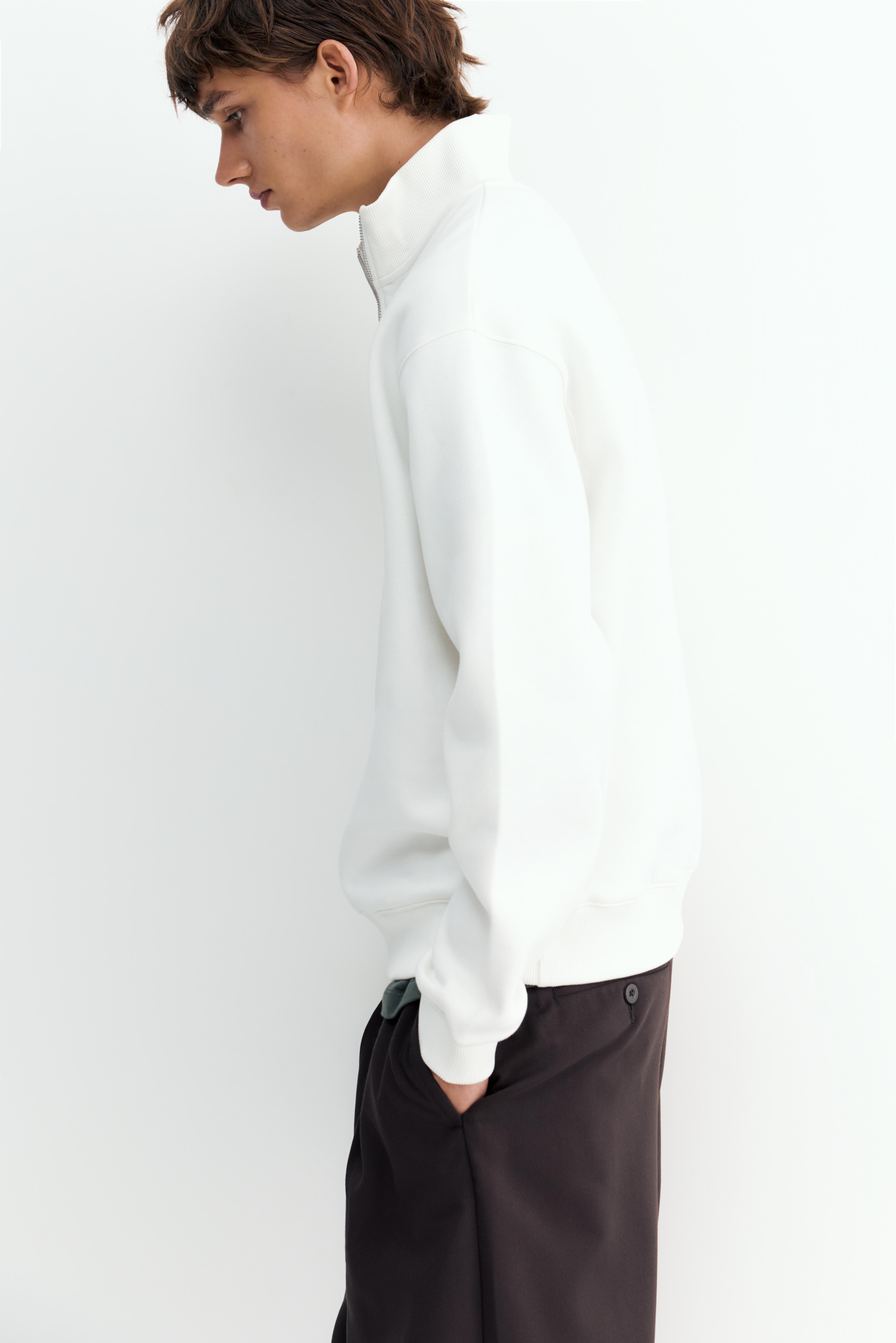 Quarter-zip sweatshirt — Off white