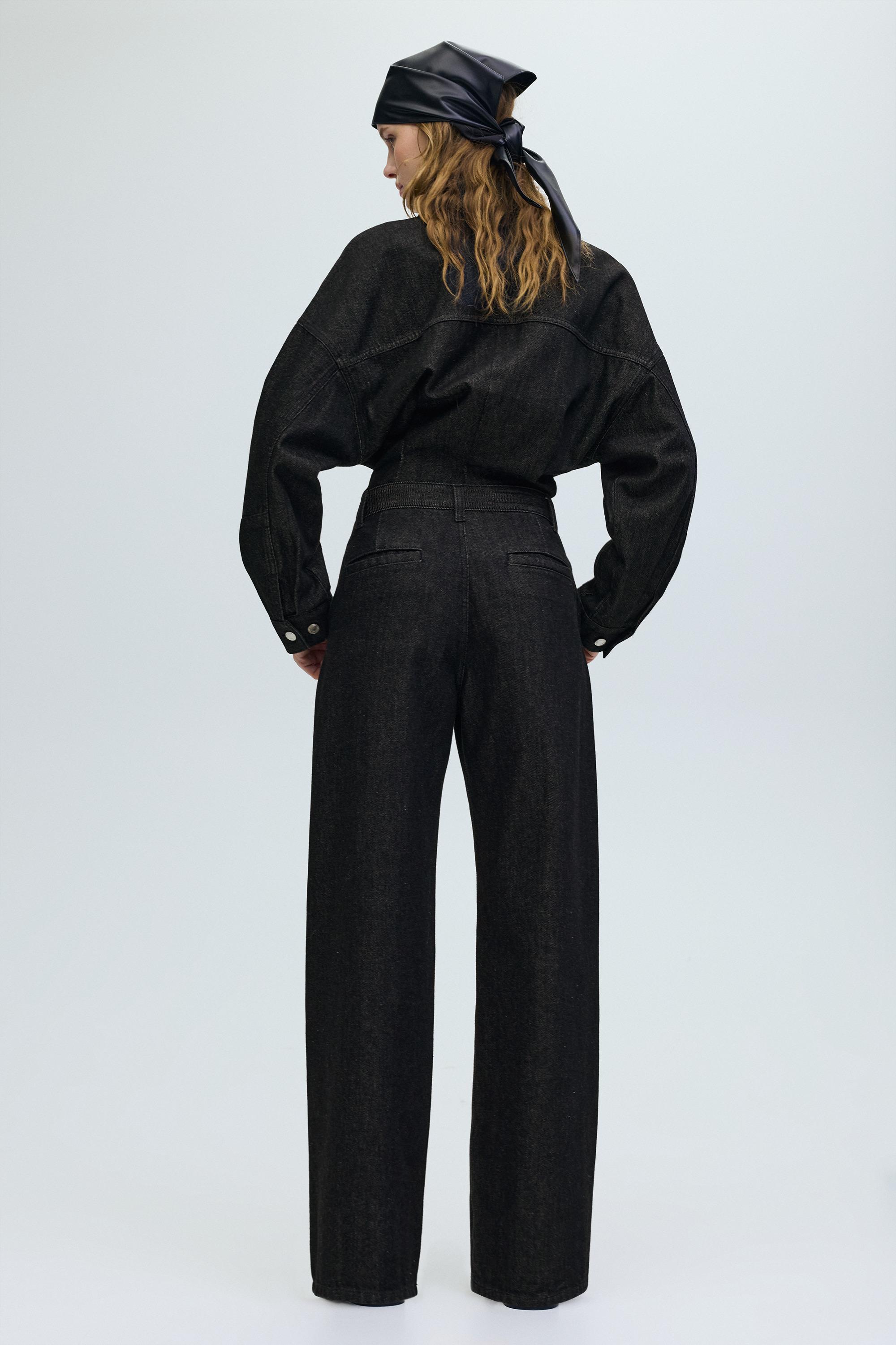 Relaxed fit wide-leg jeans — Black