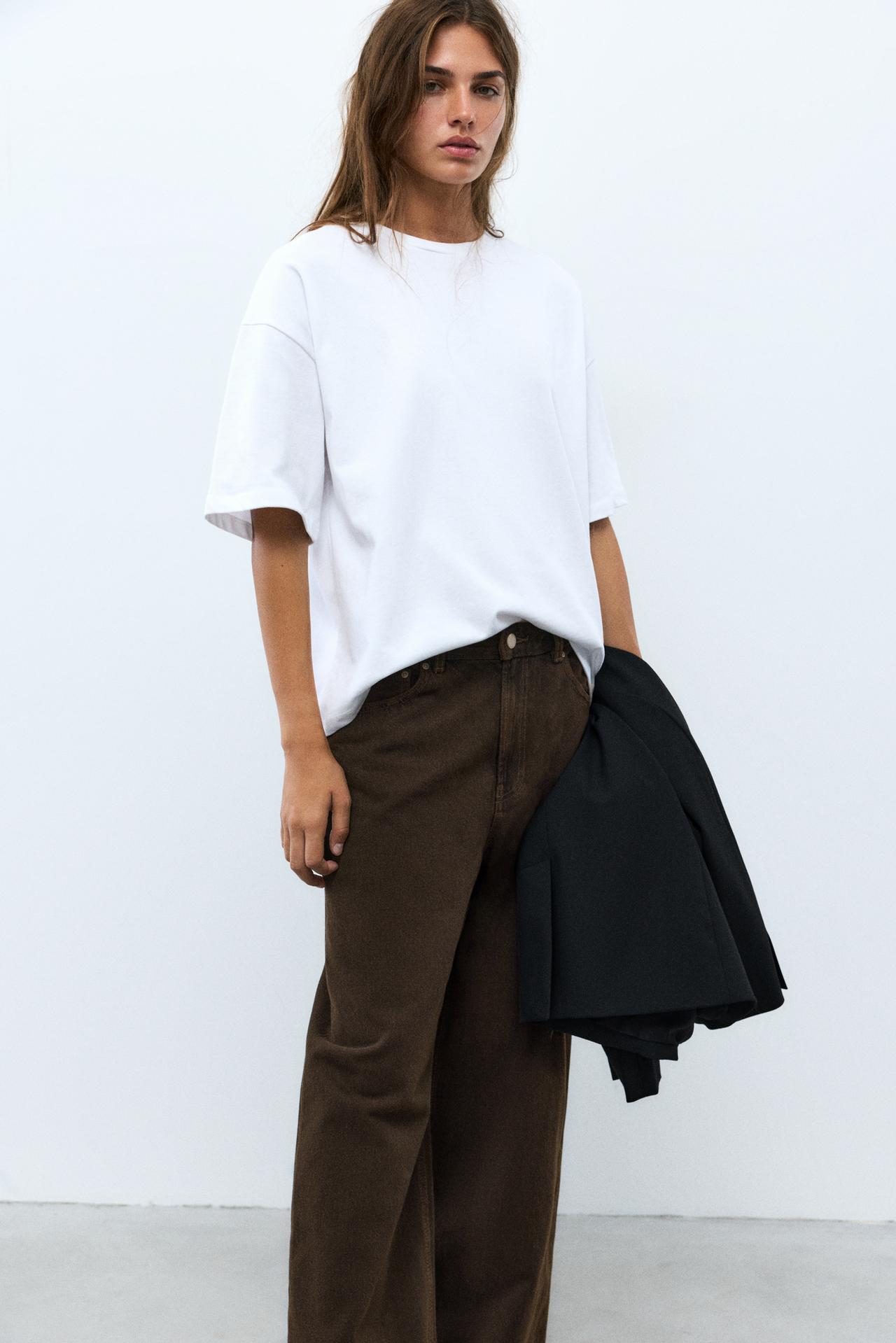 Baggy mid-waist jeans — Brown