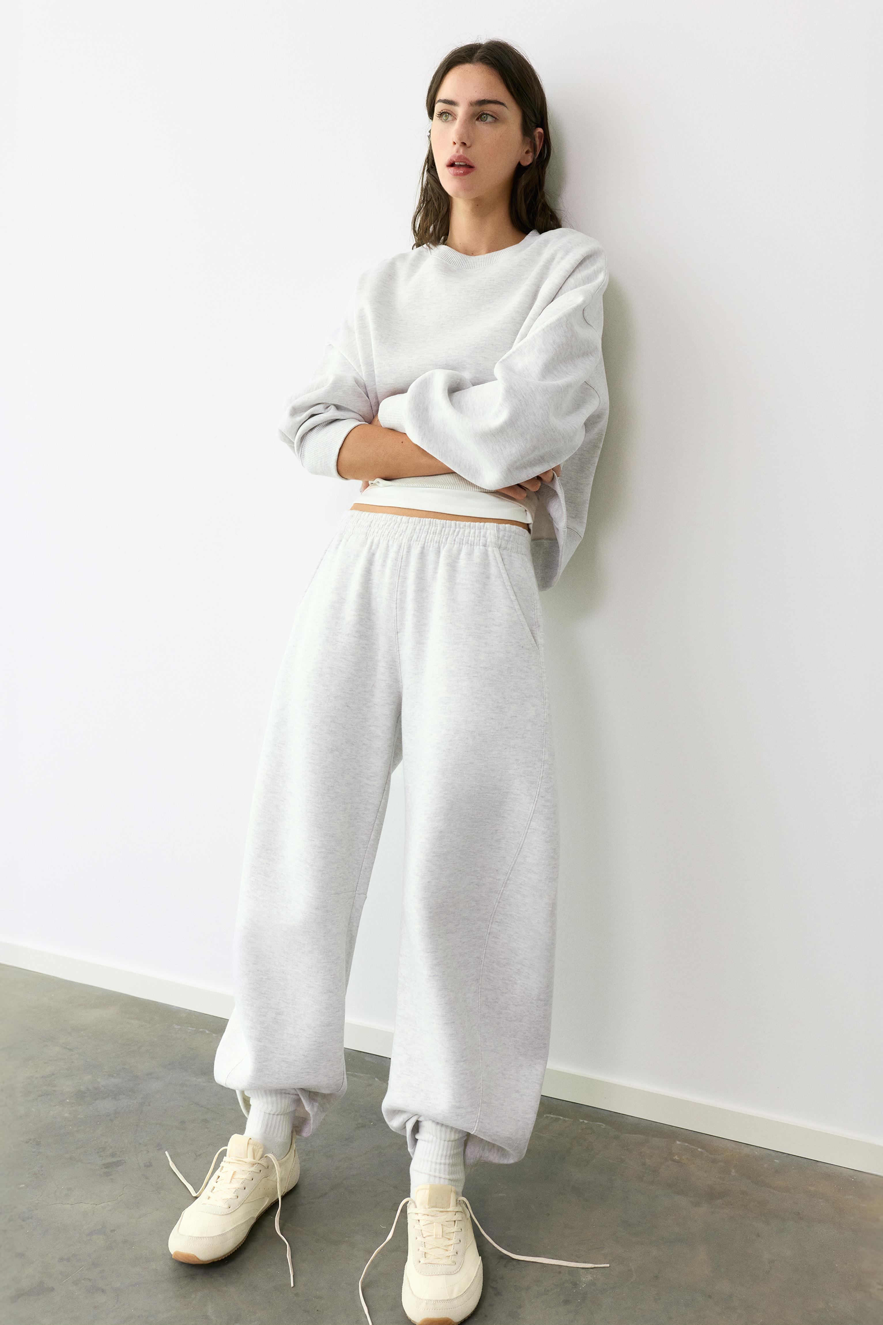 Round neck sweatshirt — Grey marl