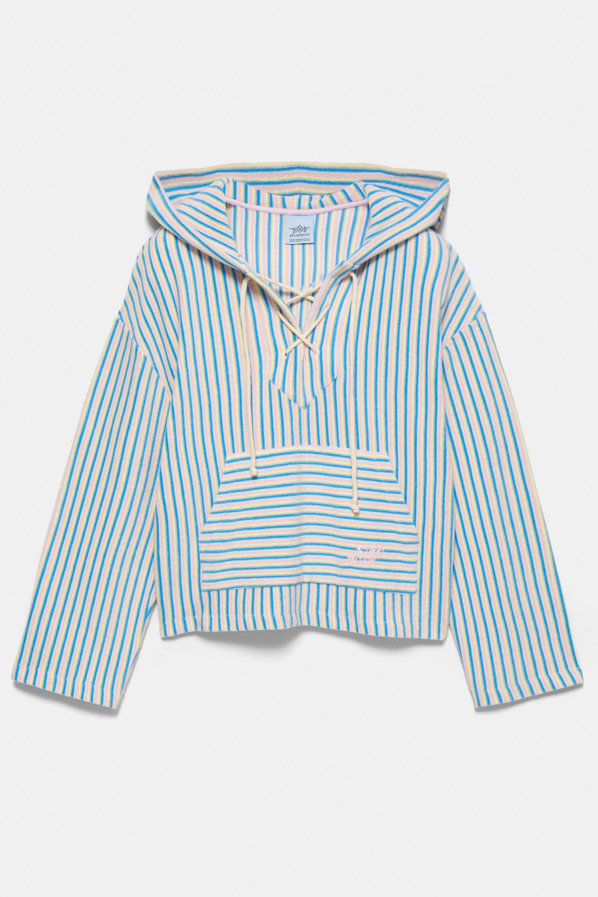 Pleasures x STWD towelling hoodie — Striped
