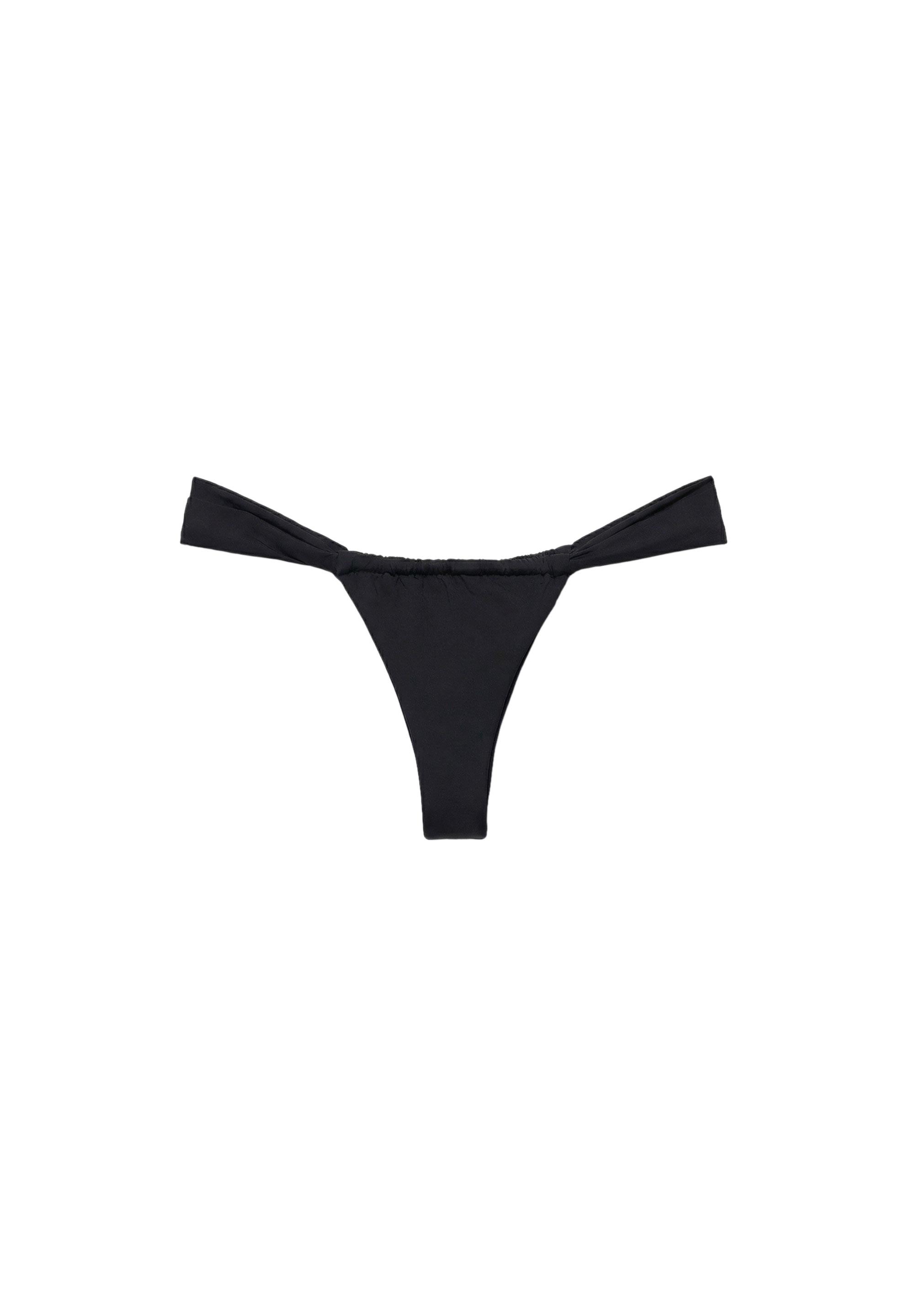 Gathered bikini bottoms — Black