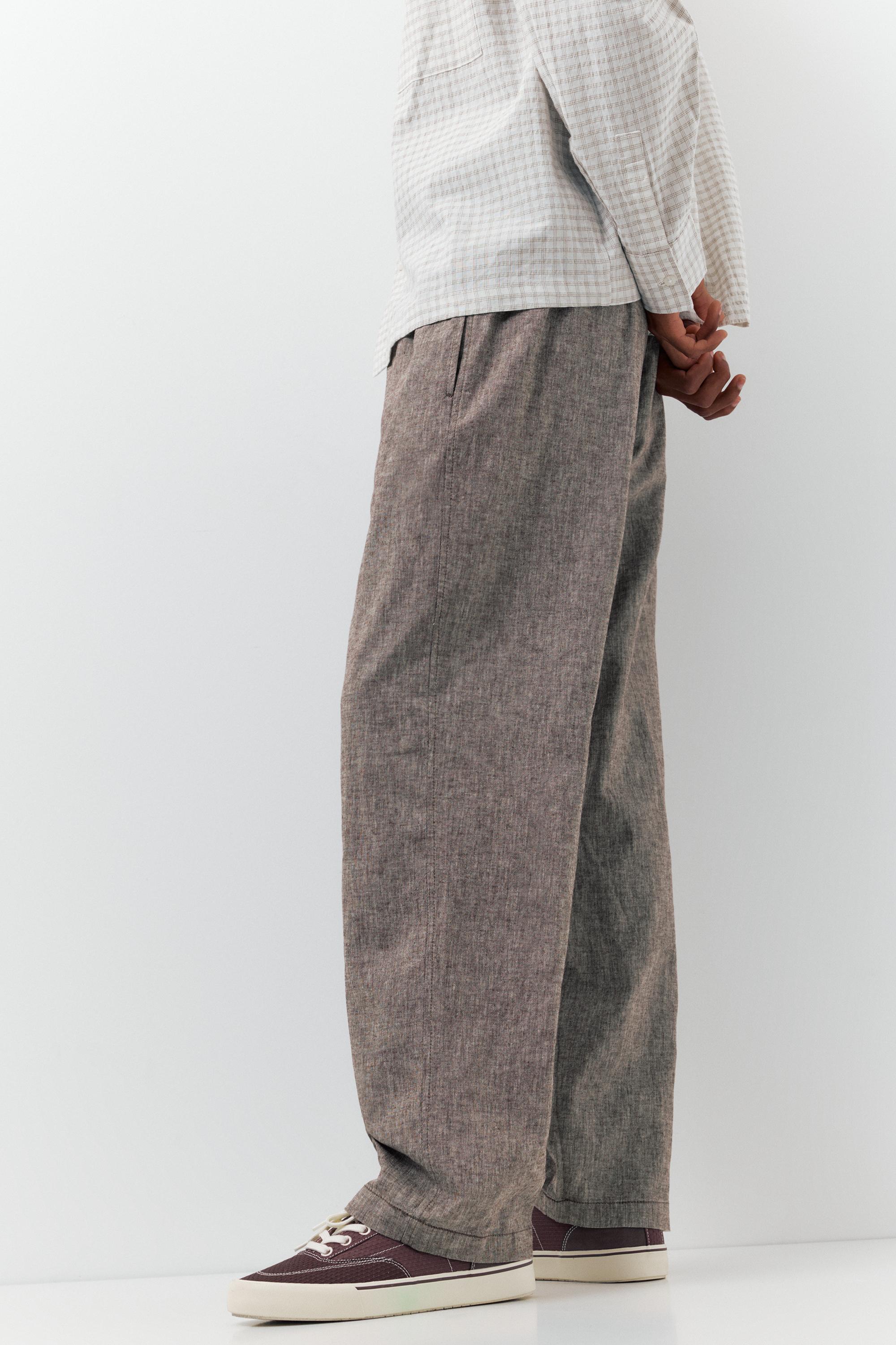 Linen blend jogger trousers — Chocolate
