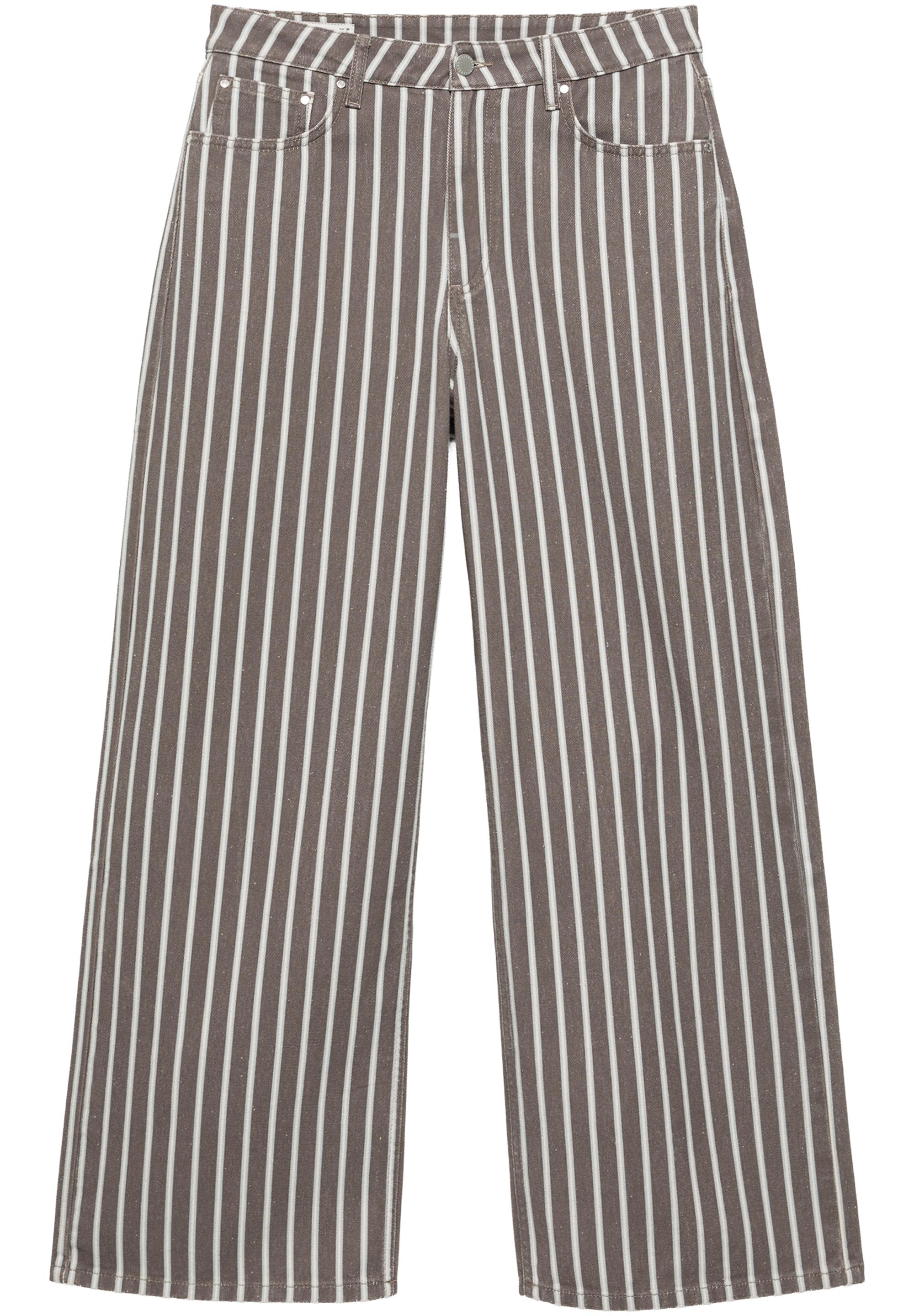 Low-rise striped baggy jeans — Brown