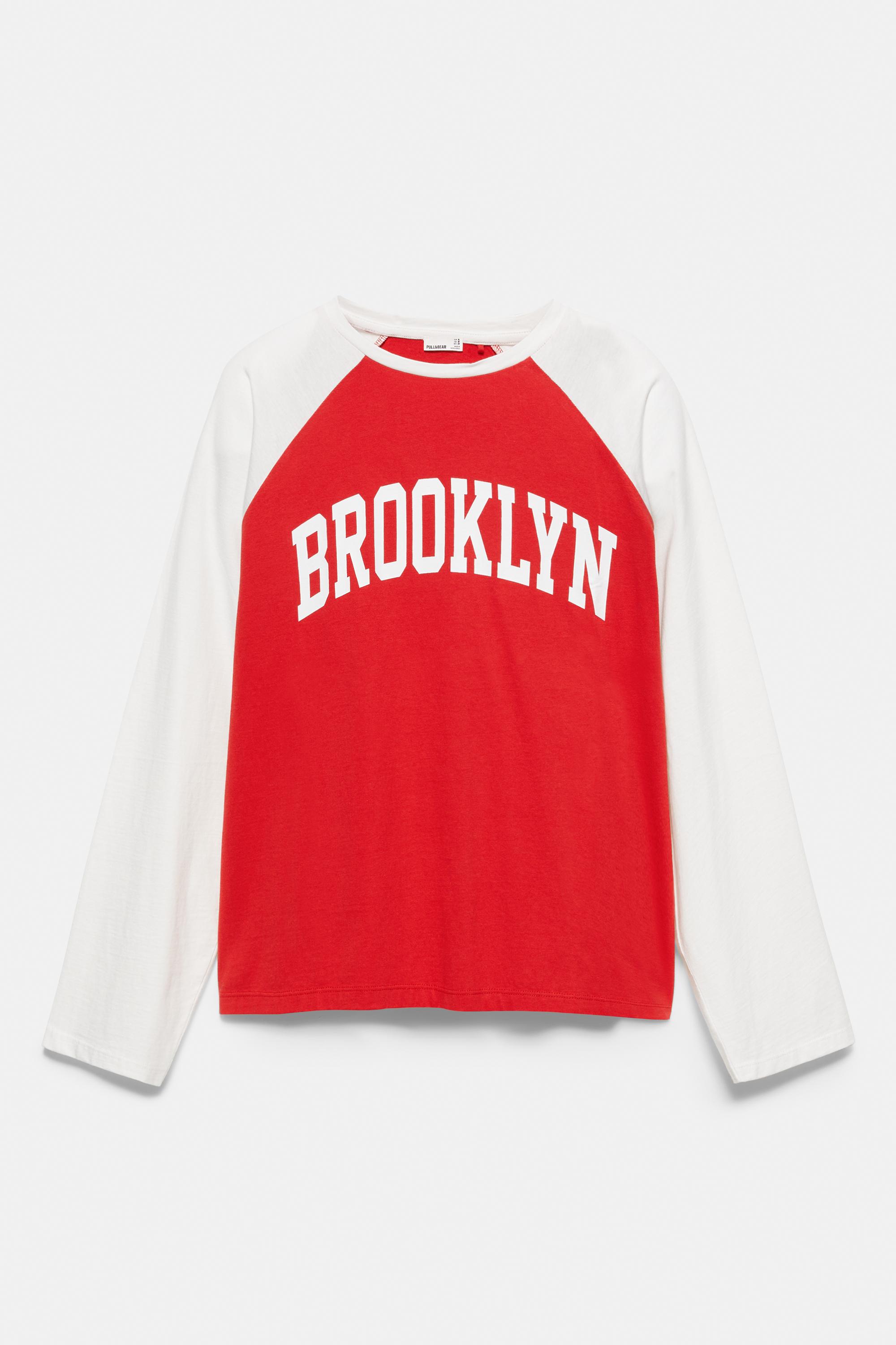 Brooklyn raglan sleeve T-shirt — White/Red