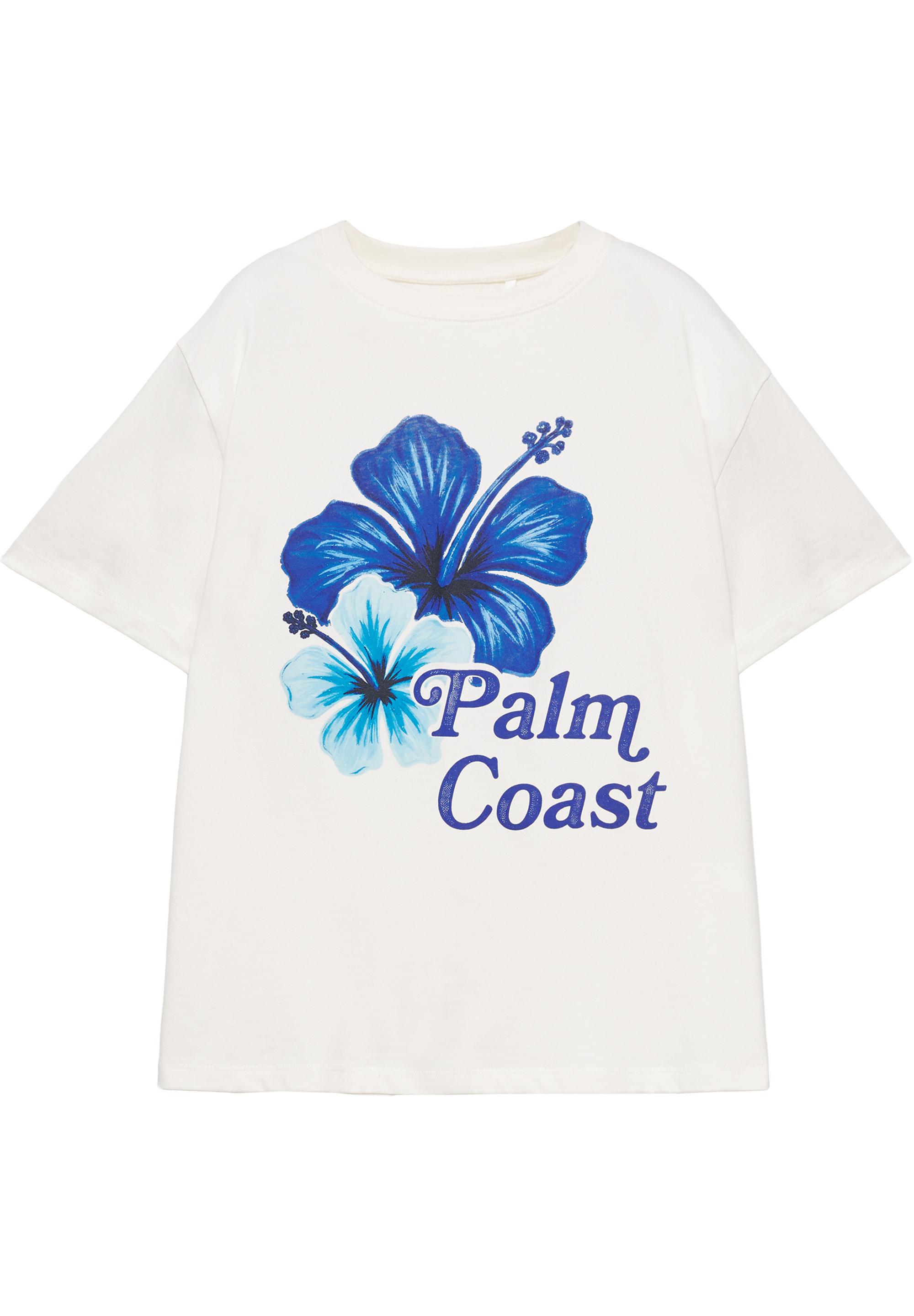 Floral slogan T-shirt — Ice