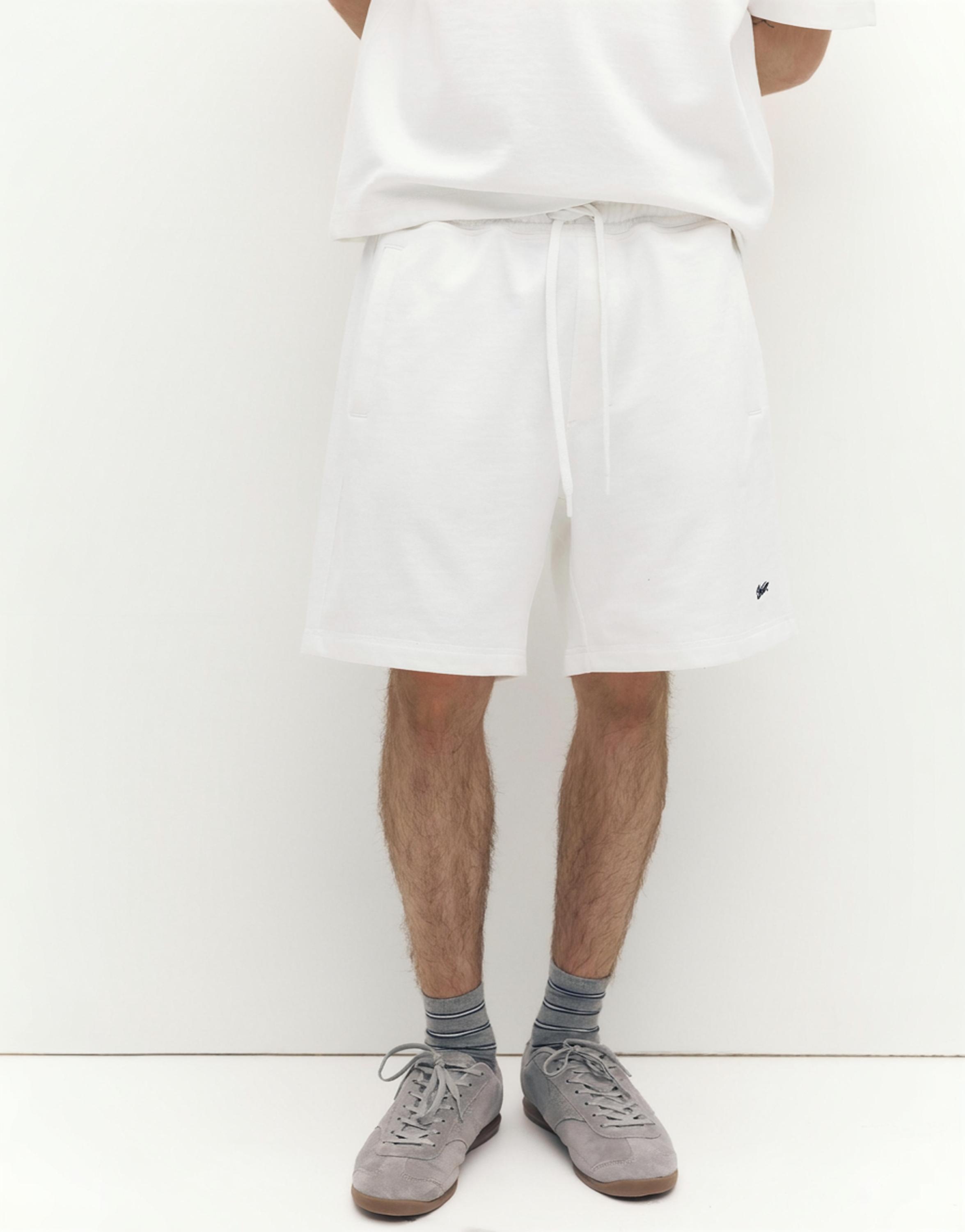 Logolu jogger bermuda şort - Görsel 6