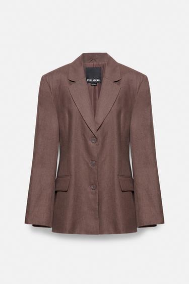 100% linen fitted blazer — Taupe 3